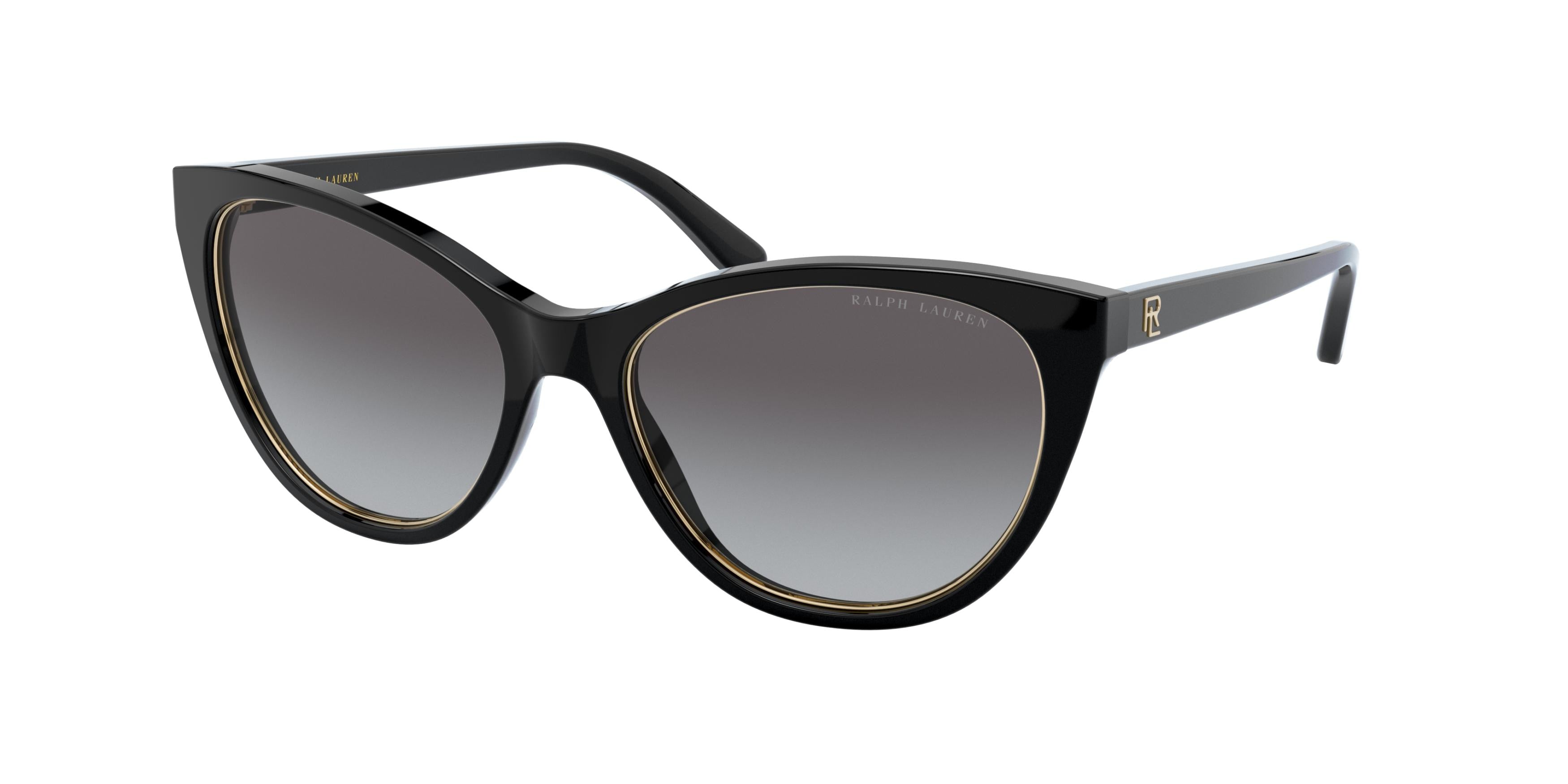 Ralph Lauren RL8186 Cat Eye Sunglasses  50018G-Shiny Black 55-140-17 - Color Map Black