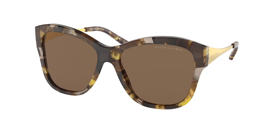 Ralph Lauren RL8187 Butterfly Sunglasses  590973-SHINY MUSTARD MARBLE 56-16-140 - Color Map brown