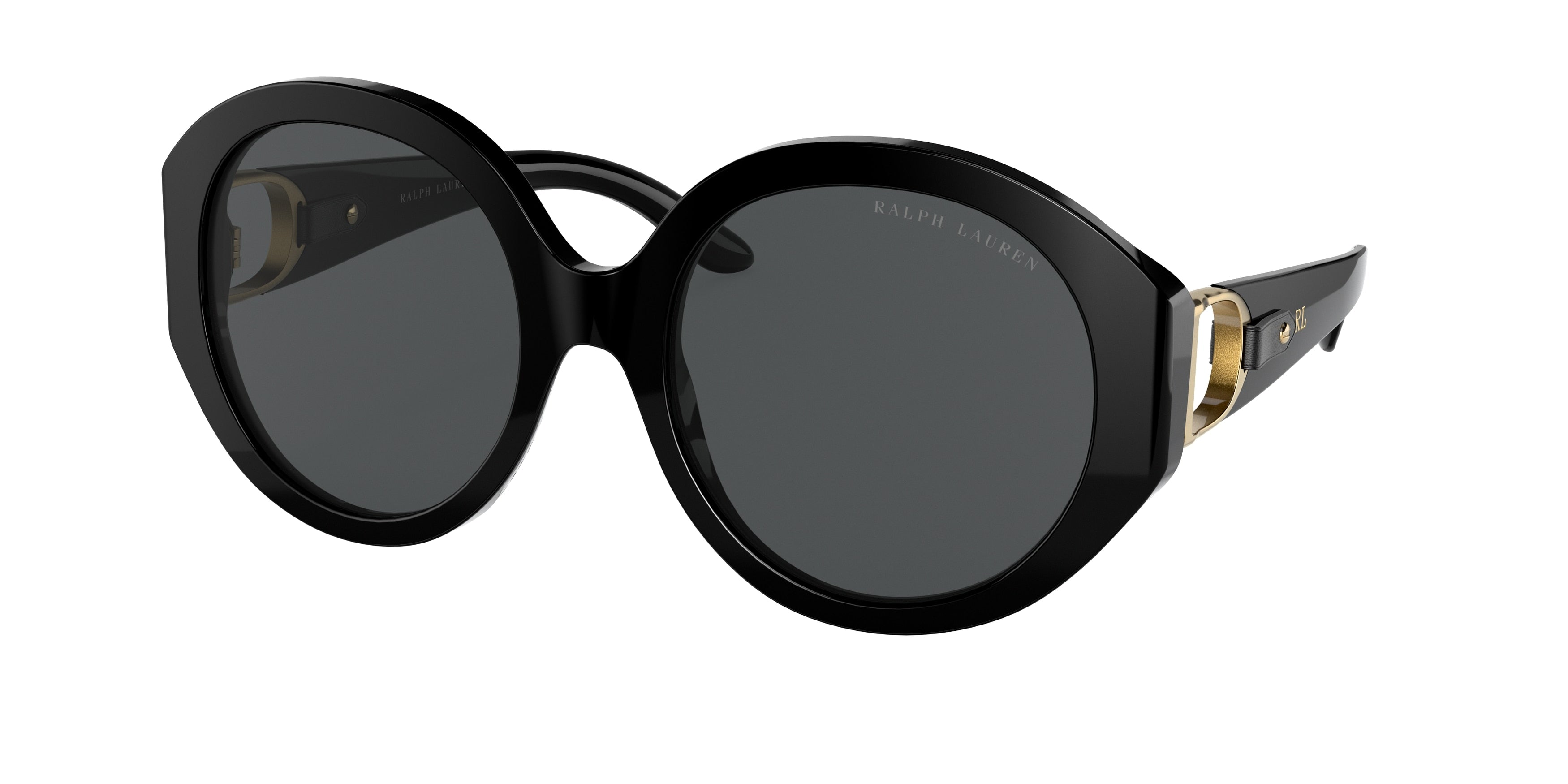 Ralph Lauren RL8188Q Oval Sunglasses  500187-Shiny Black 56-140-20 - Color Map Black