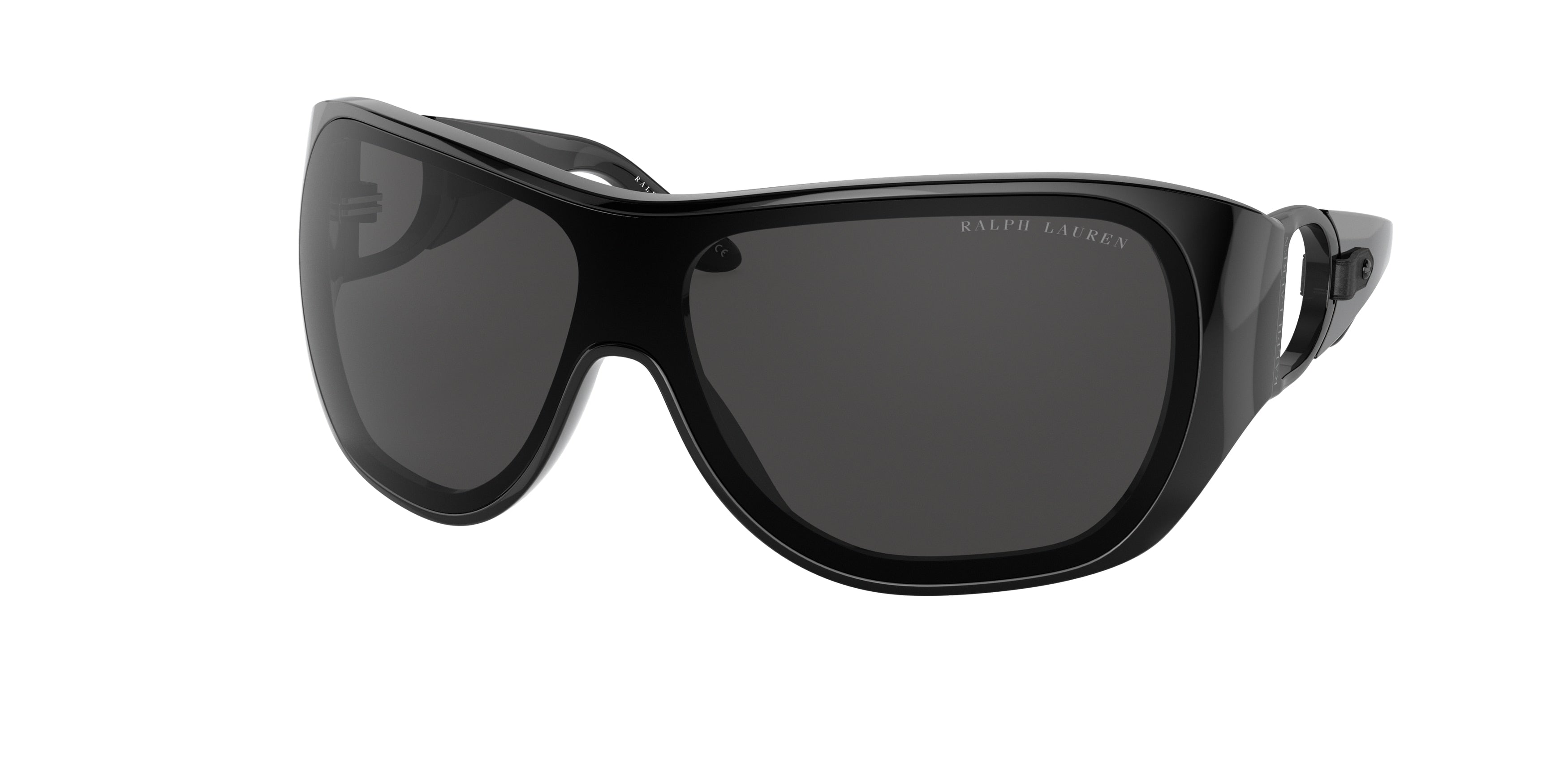 Ralph Lauren RL8189Q Irregular Sunglasses  500187-Shiny Black 34-110-134 - Color Map Black