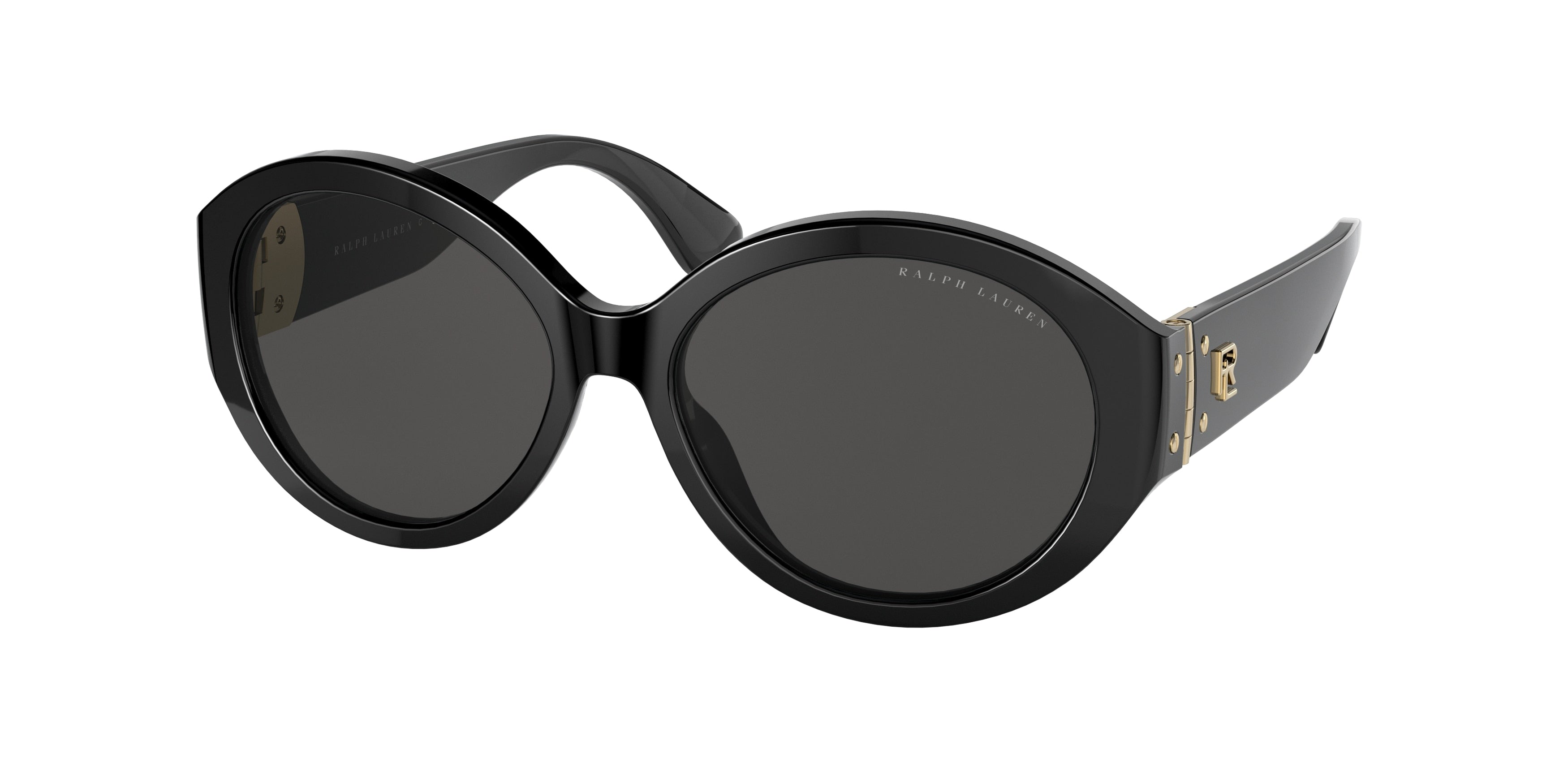 Ralph Lauren RL8191 Oval Sunglasses  500187-Shiny Black 55-135-16 - Color Map Black