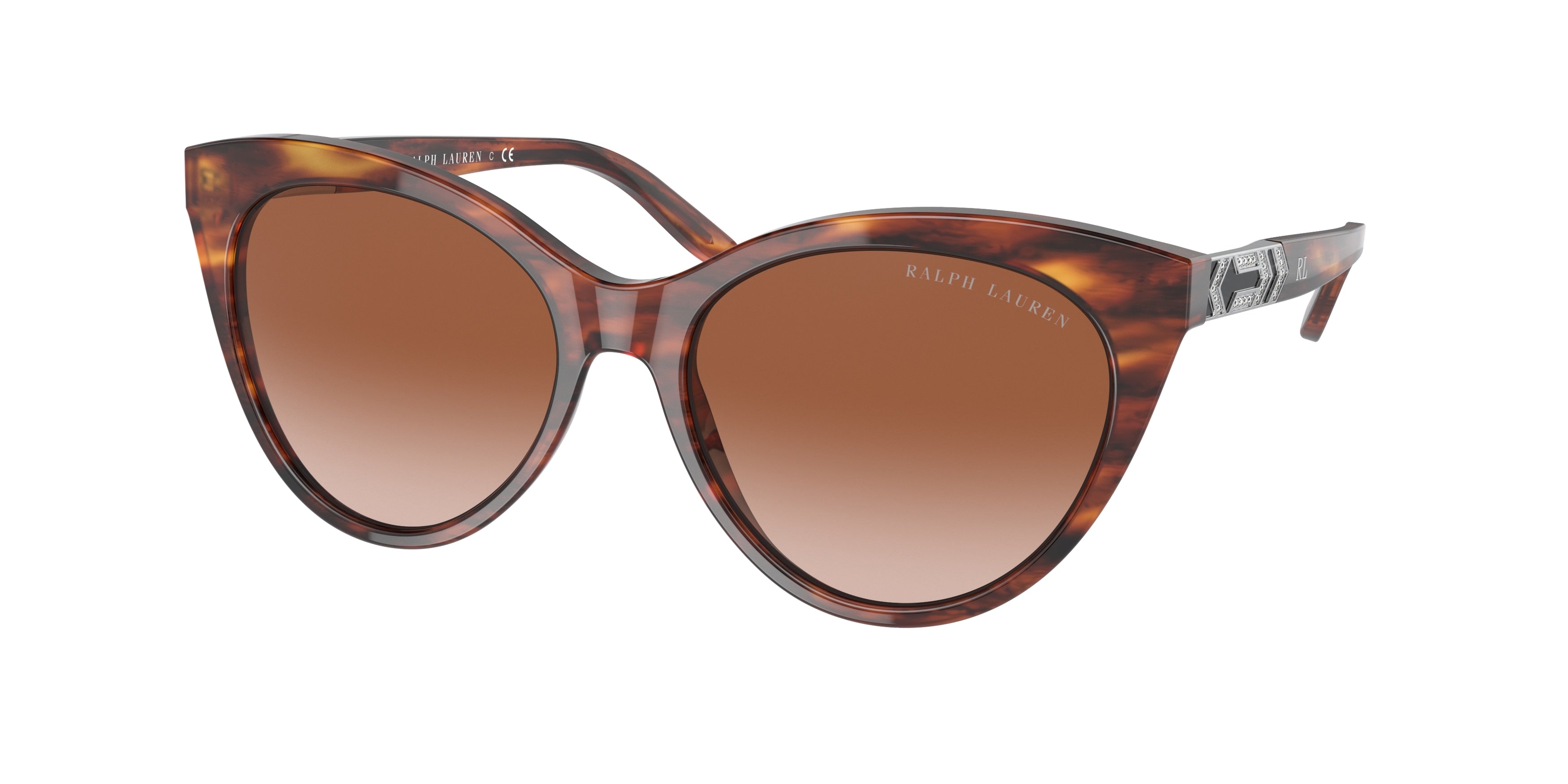 Ralph Lauren RL8195B Cat Eye Sunglasses  500713-Shiny Striped Havana 56-140-17 - Color Map Tortoise