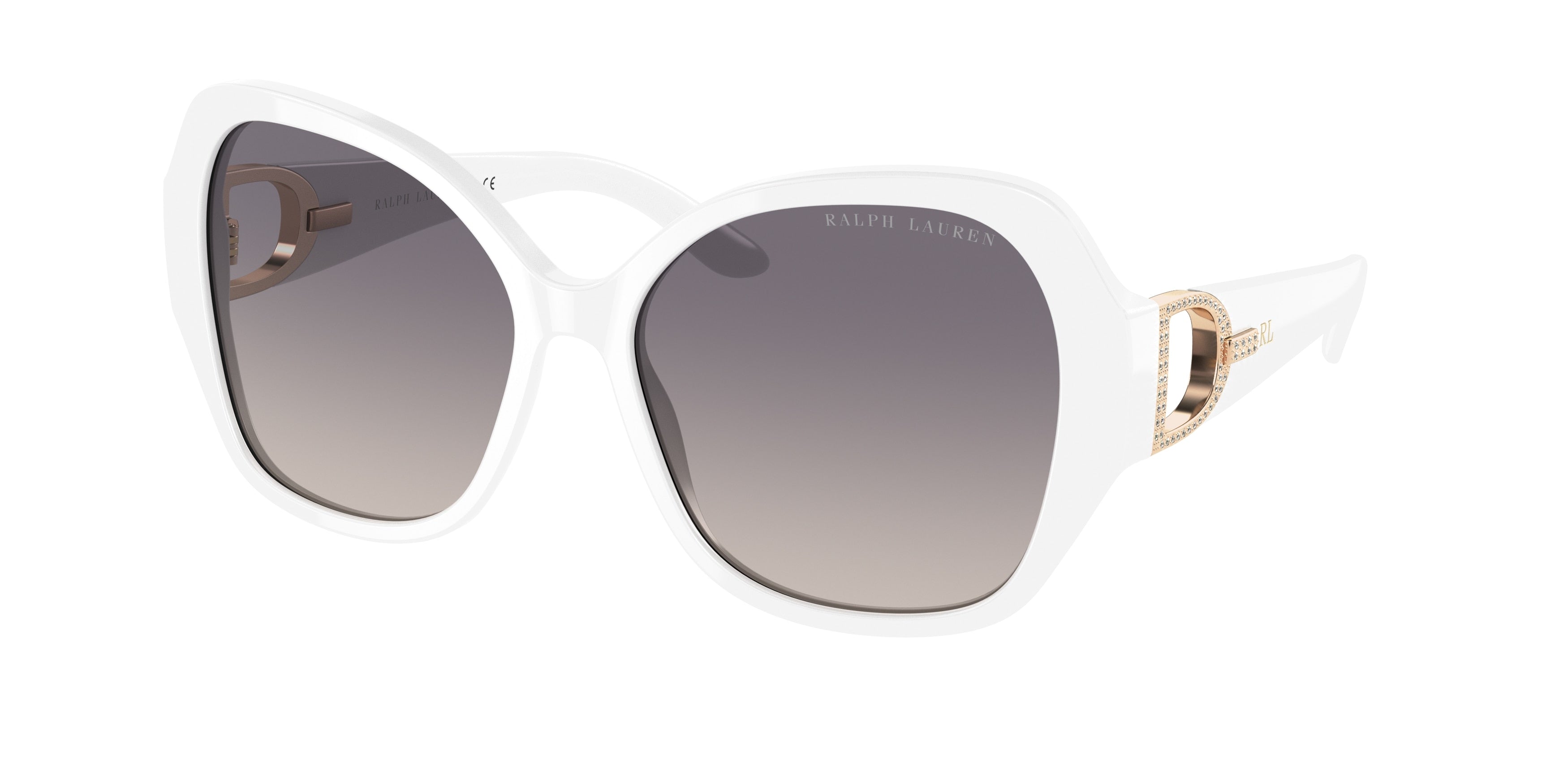 Ralph Lauren RL8202B Butterfly Sunglasses  5544V6-Shiny Off White 57-140-16 - Color Map White