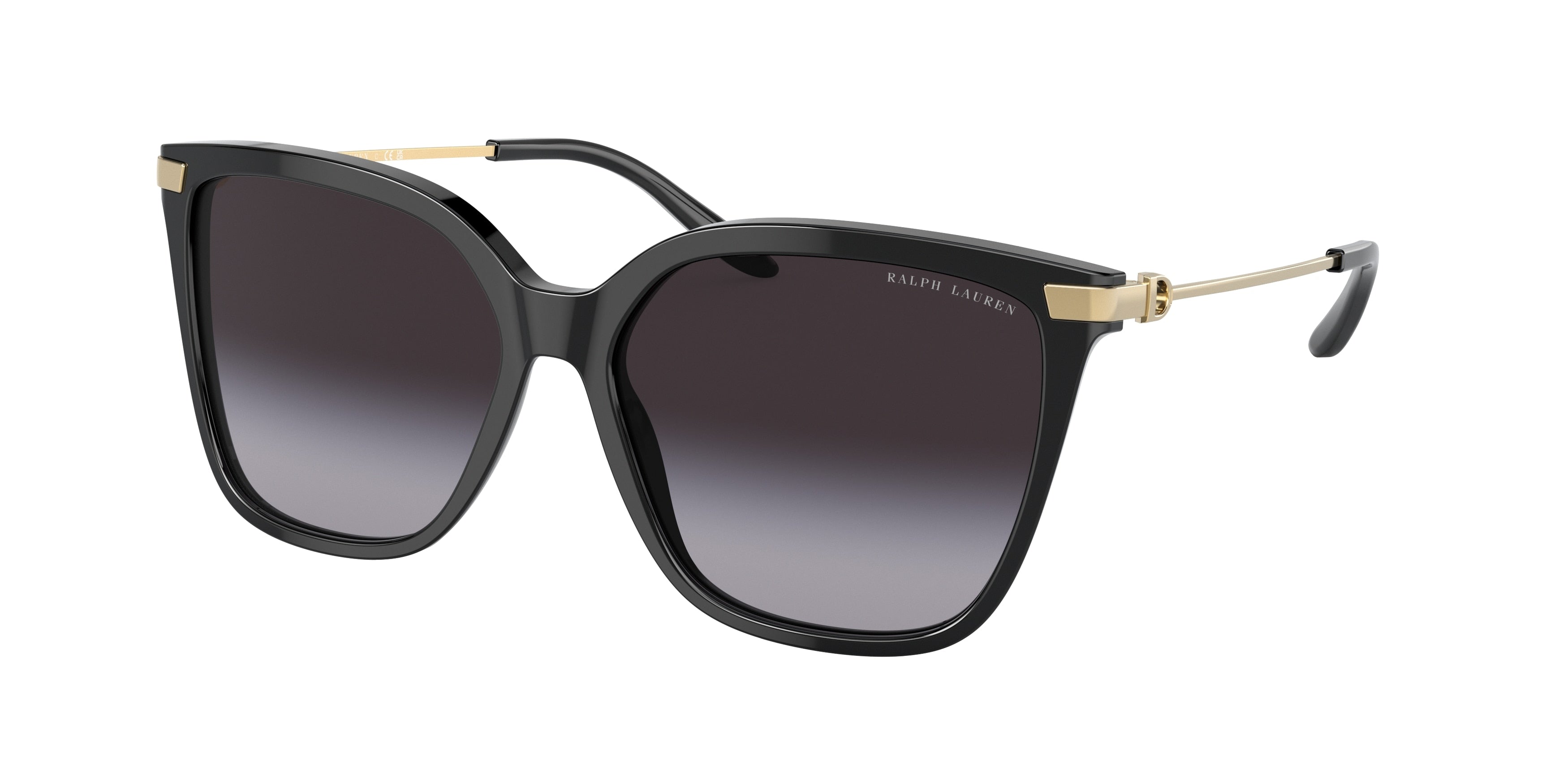 Ralph Lauren THE JACQUIE RL8209 Irregular Sunglasses  50018G-Shiny Black 57-145-15 - Color Map Black