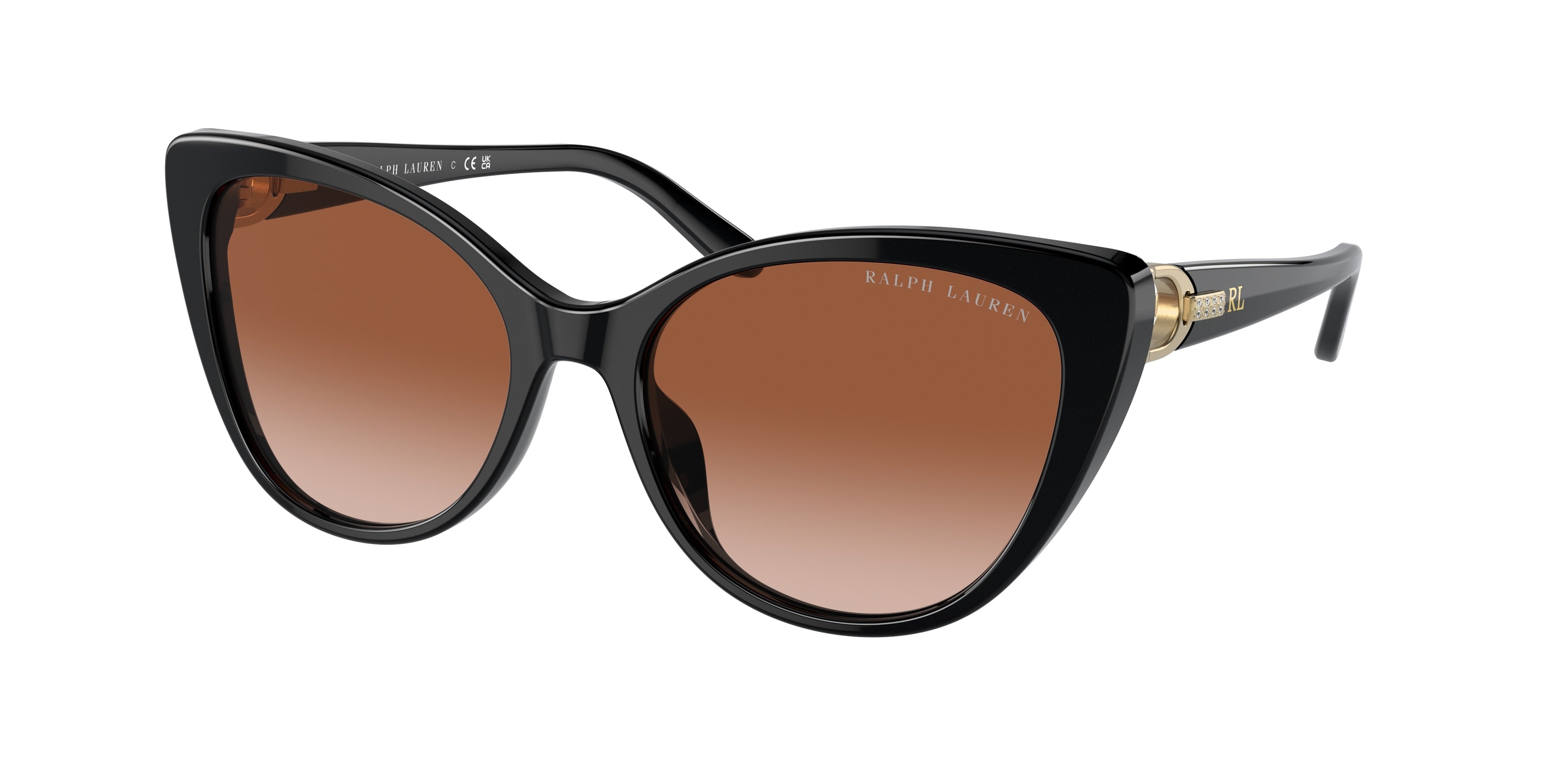 Ralph Lauren RL8215BU Cat Eye Sunglasses  500113-Black 56-140-18 - Color Map Black