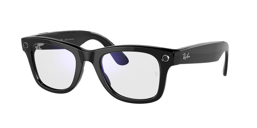 Ray-Ban Stories WAYFARER RW4002 Square Sunglasses  601/SB-BLACK 50-22-150 - Color Map black