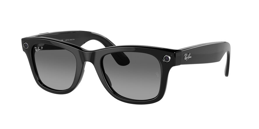 Ray-Ban Stories WAYFARER RW4002 Square Sunglasses  601/T3-BLACK 50-22-150 - Color Map black