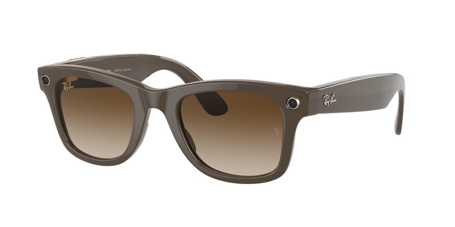 Ray-Ban Stories WAYFARER RW4002 Square Sunglasses  656013-BROWN 50-22-150 - Color Map brown