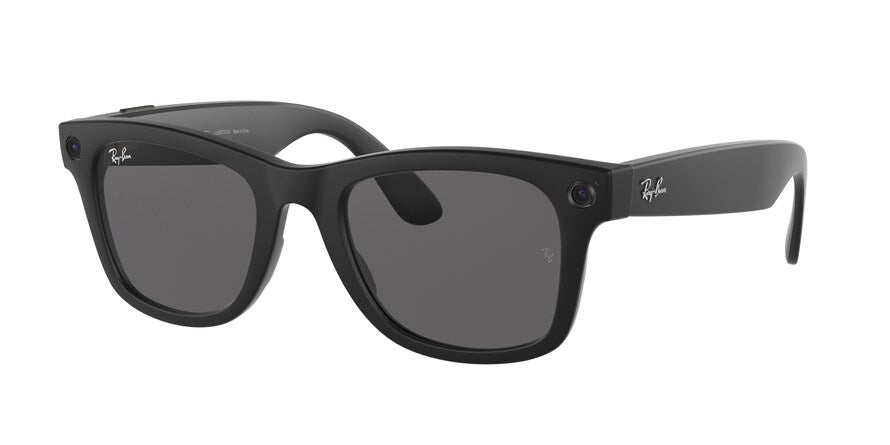 Ray-Ban Stories WAYFARER LARGE RW4004 Square Sunglasses  601S87-MATTE BLACK 53-22-155 - Color Map black