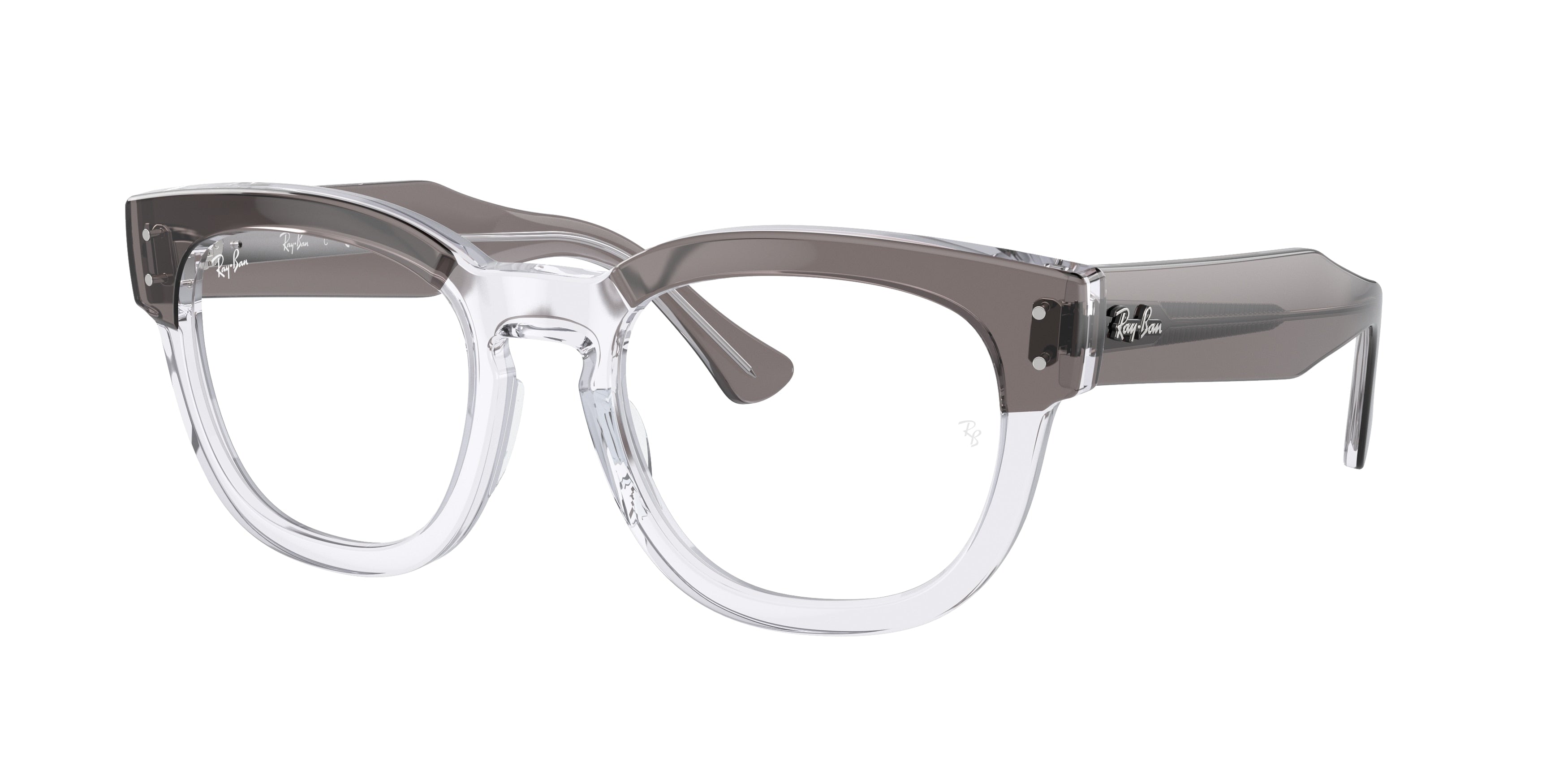 Ray-Ban Optical MEGA HAWKEYE RX0298VF Square Eyeglasses  8111-Grey On Transparent 50-145-21 - Color Map Grey