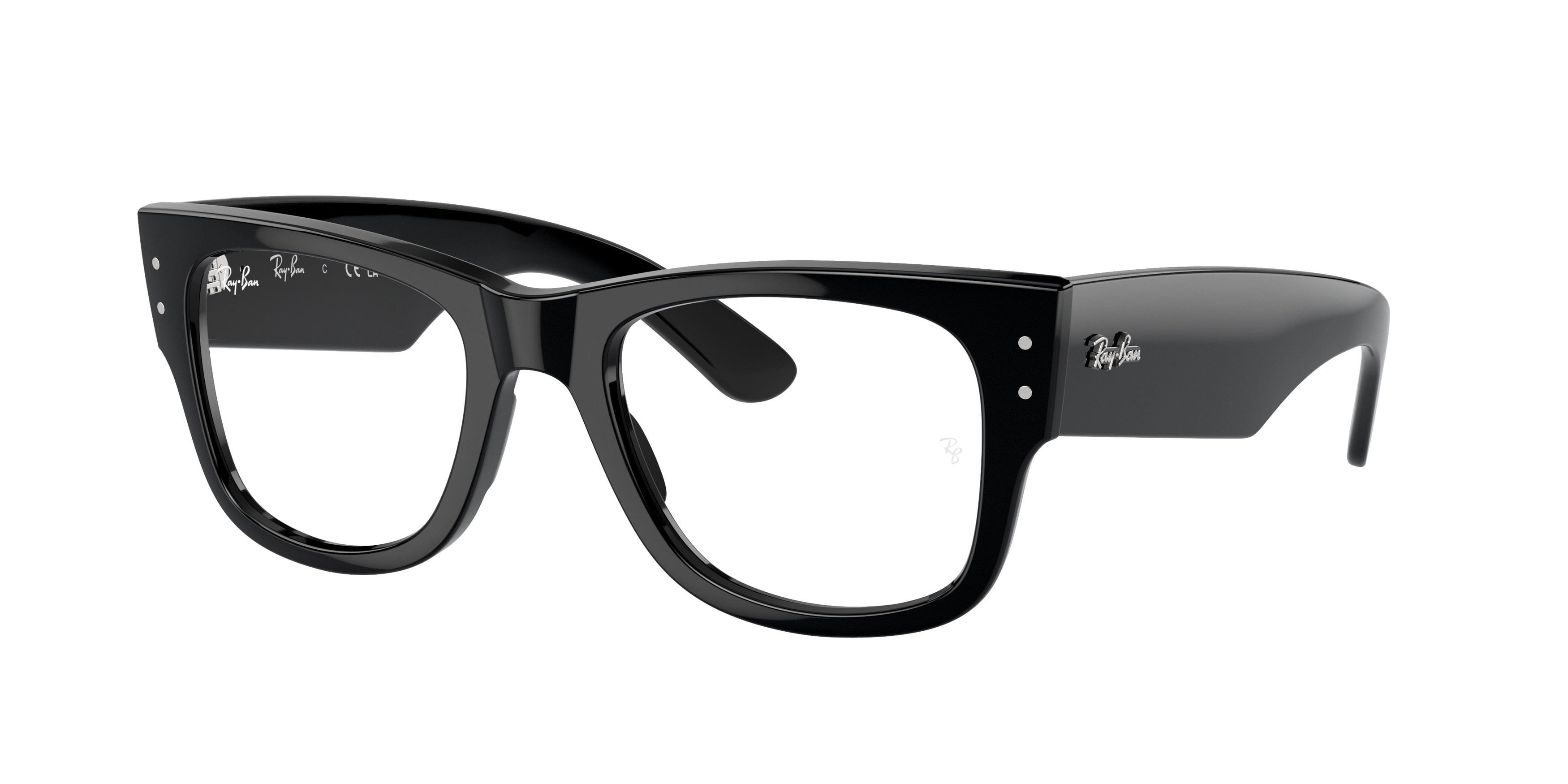 Ray-Ban Optical MEGA WAYFARER RX0840V Square Eyeglasses  2000-Black 51-145-21 - Color Map Black
