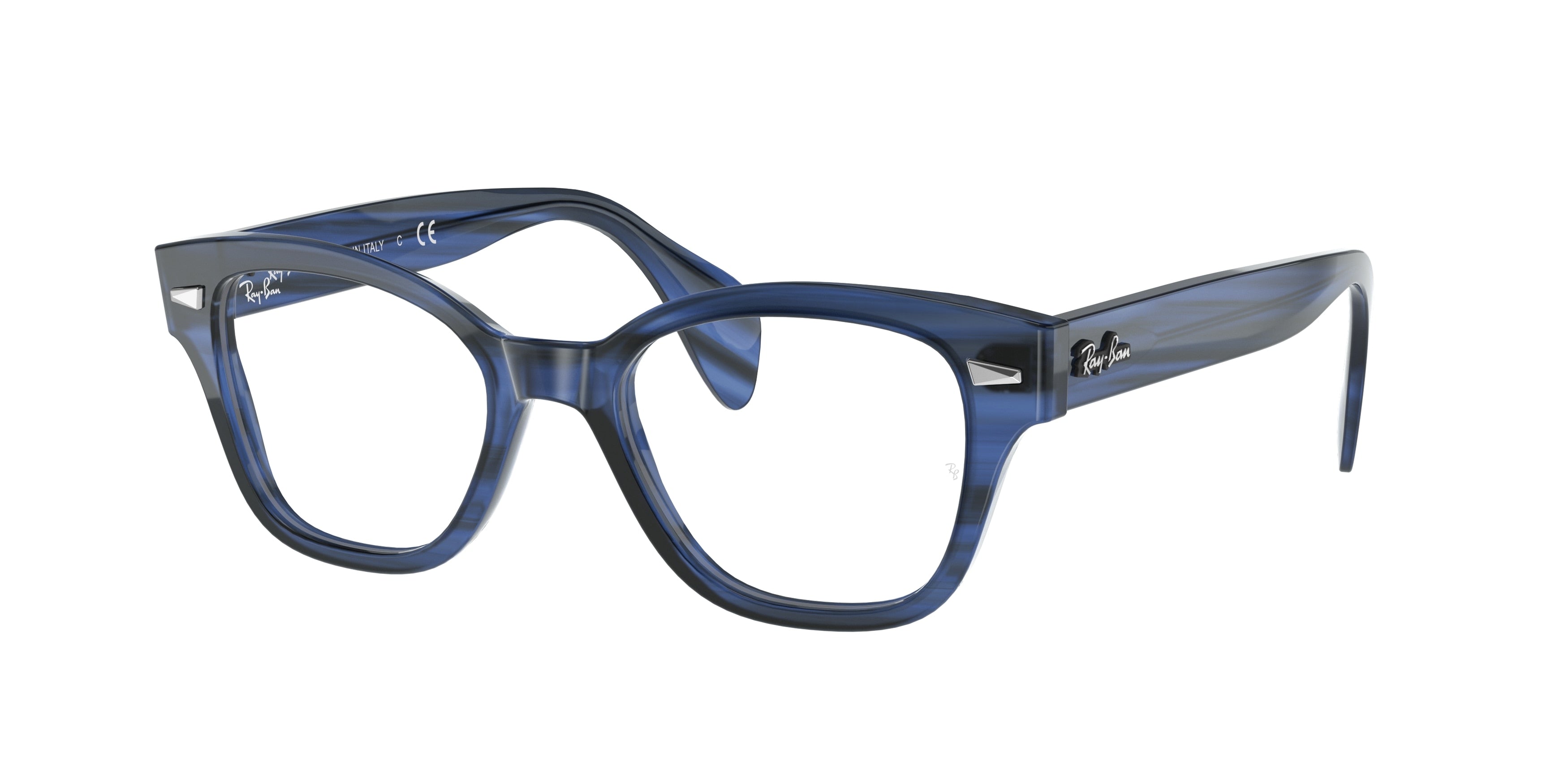 Ray-Ban Optical RX0880 Square Eyeglasses  8053-Striped Blue 49-145-19 - Color Map Blue