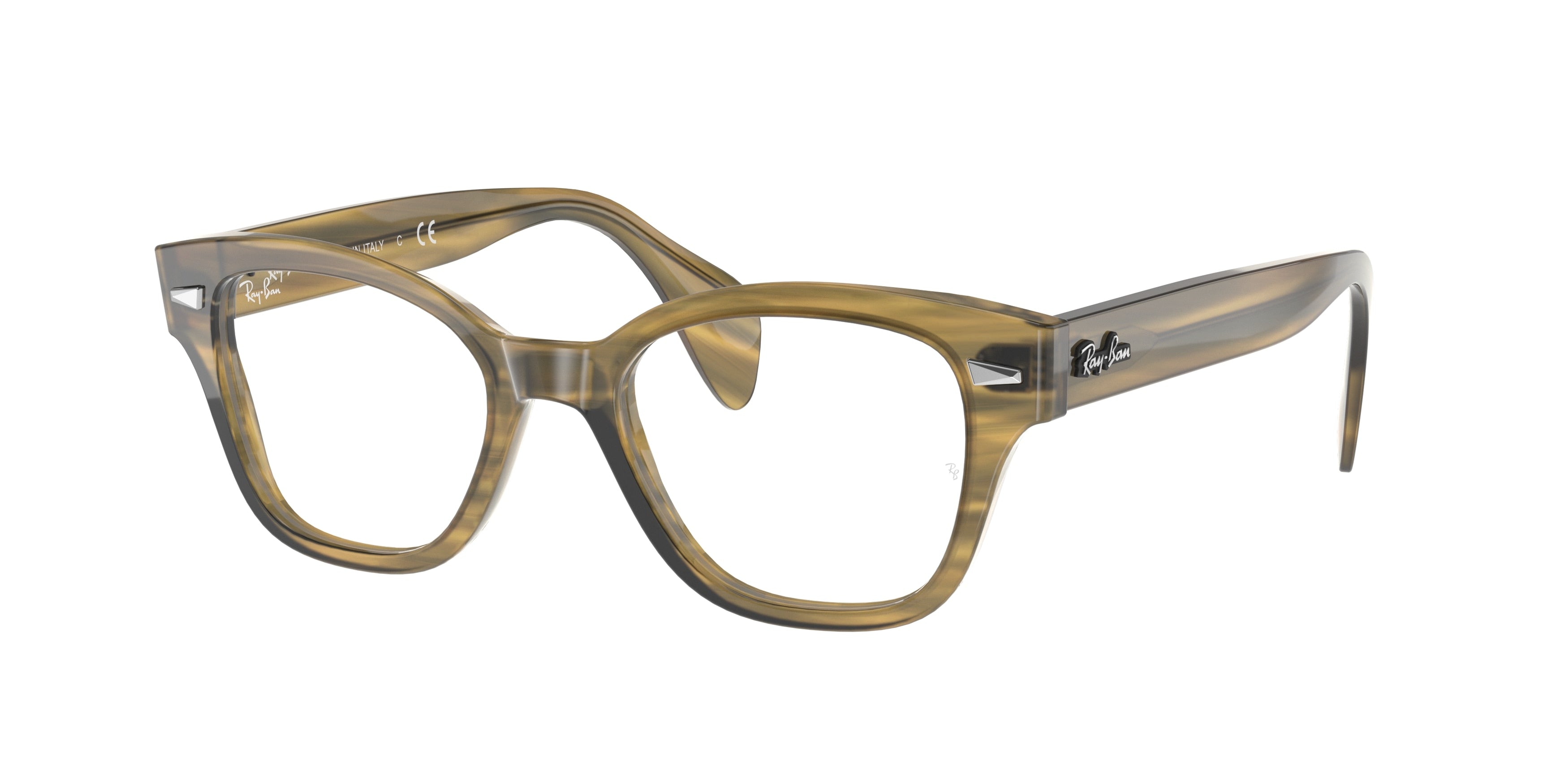 Ray-Ban Optical RX0880 Square Eyeglasses  8056-Striped Yellow 49-145-19 - Color Map Yellow