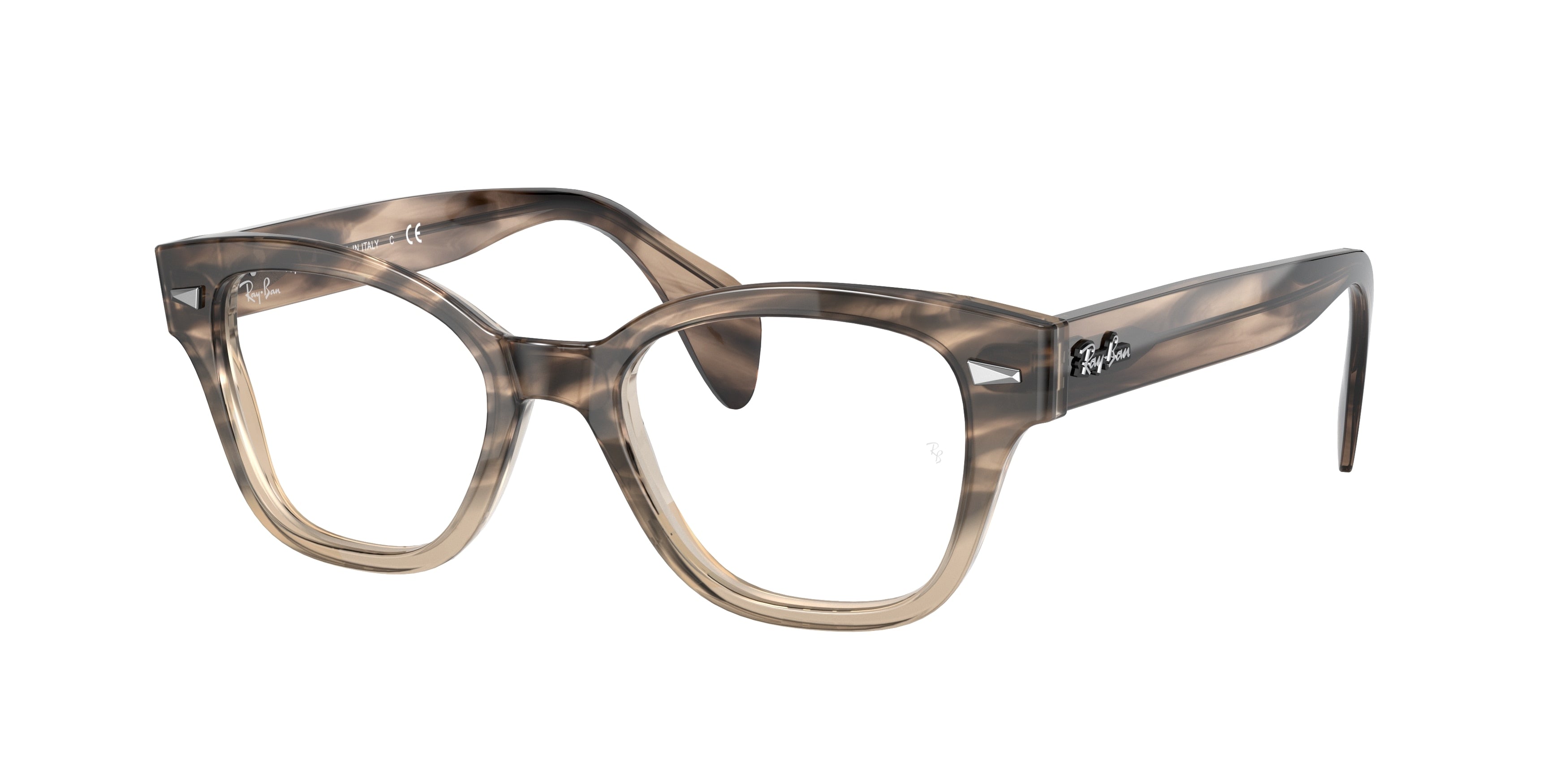 Ray-Ban Optical RX0880 Square Eyeglasses  8107-Brown Havana 49-145-19 - Color Map Brown