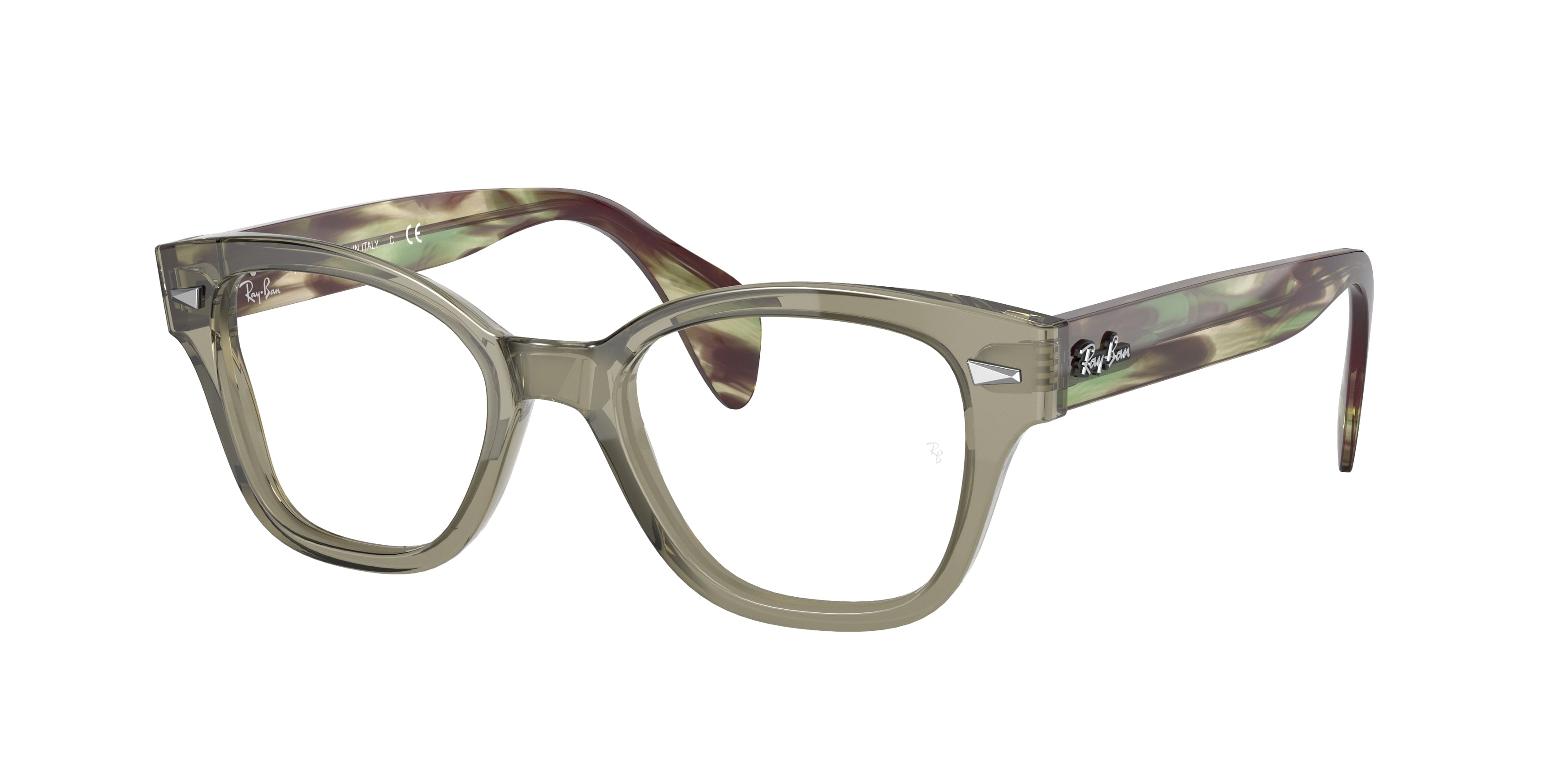 Ray-Ban Optical RX0880 Square Eyeglasses  8178-Transparent Green 52-145-19 - Color Map Green