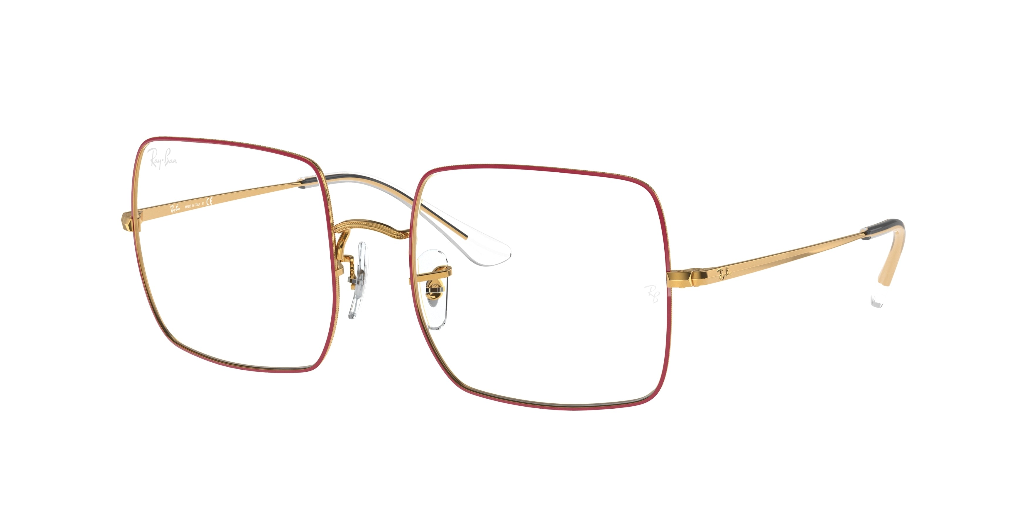 Ray-Ban Optical SQUARE RX1971V Square Eyeglasses  3106-Red 51-140-19 - Color Map Red