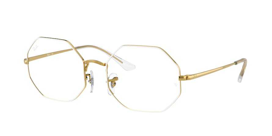 Ray-Ban Optical RX1972V Rectangle Eyeglasses  3104-WHITE ON LEGEND GOLD 54-19-145 - Color Map gold