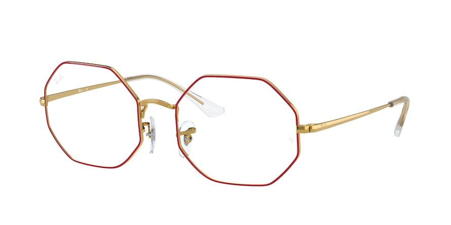 Ray-Ban Optical RX1972V Rectangle Eyeglasses  3106-RED ON LEGEND GOLD 54-19-145 - Color Map gold