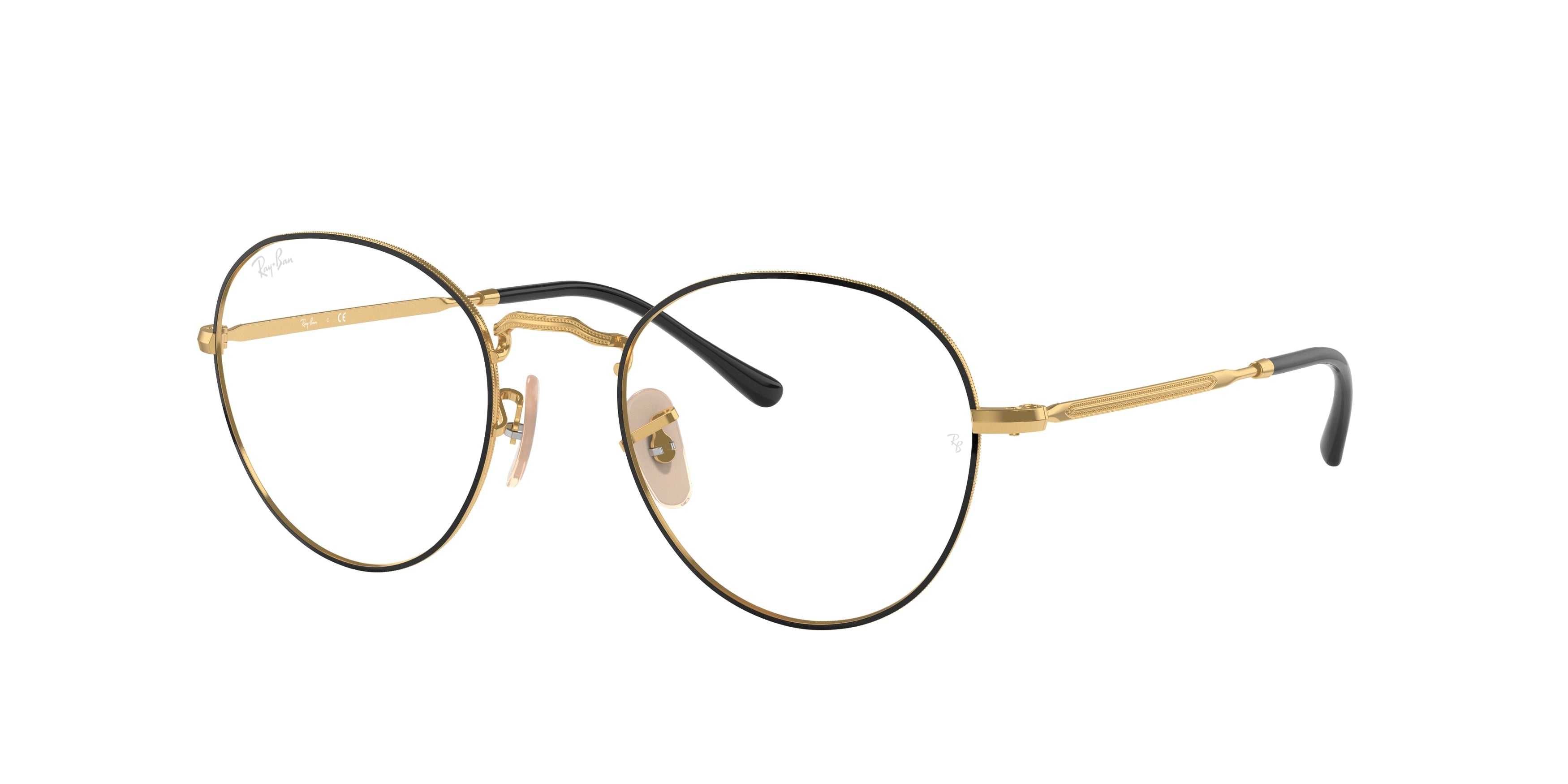 Ray-Ban Optical DAVID RX3582V Phantos Eyeglasses  2946-Black On Gold 51-140-20 - Color Map Black