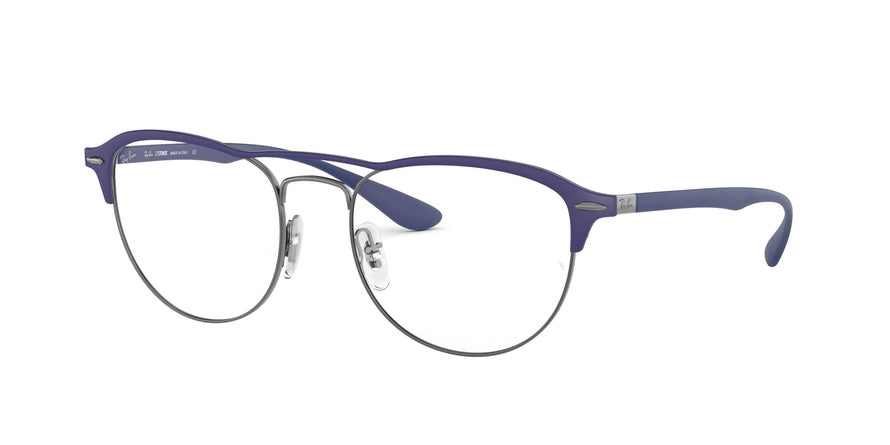 Ray-Ban Optical RX3596V Square Eyeglasses  2996-GUNMETAL ON TOP MATTE BLUE 54-19-145 - Color Map blue