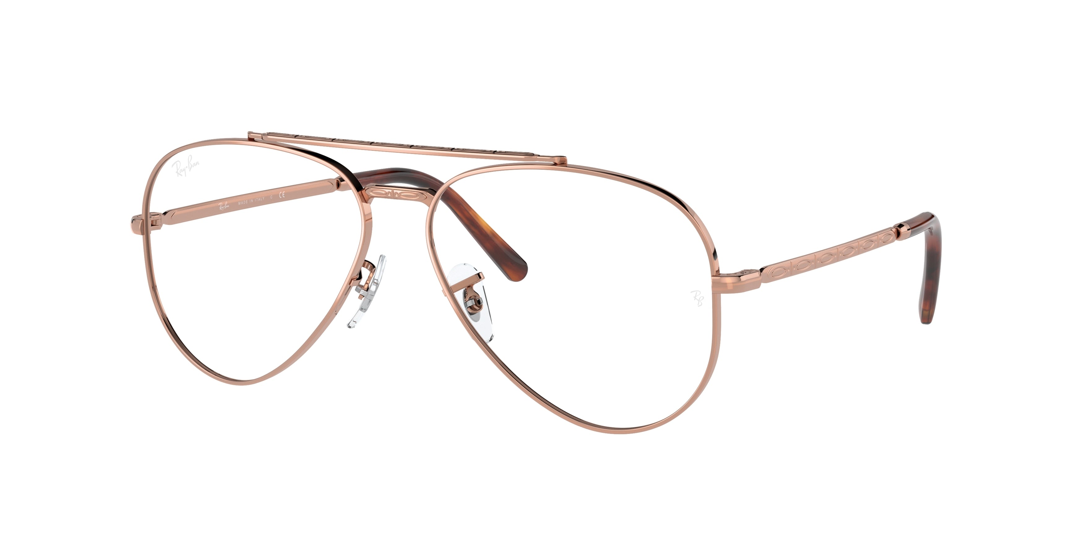 Ray-Ban Optical NEW AVIATOR RX3625V Pilot Eyeglasses  3094-Rose Gold 55-135-14 - Color Map Gold