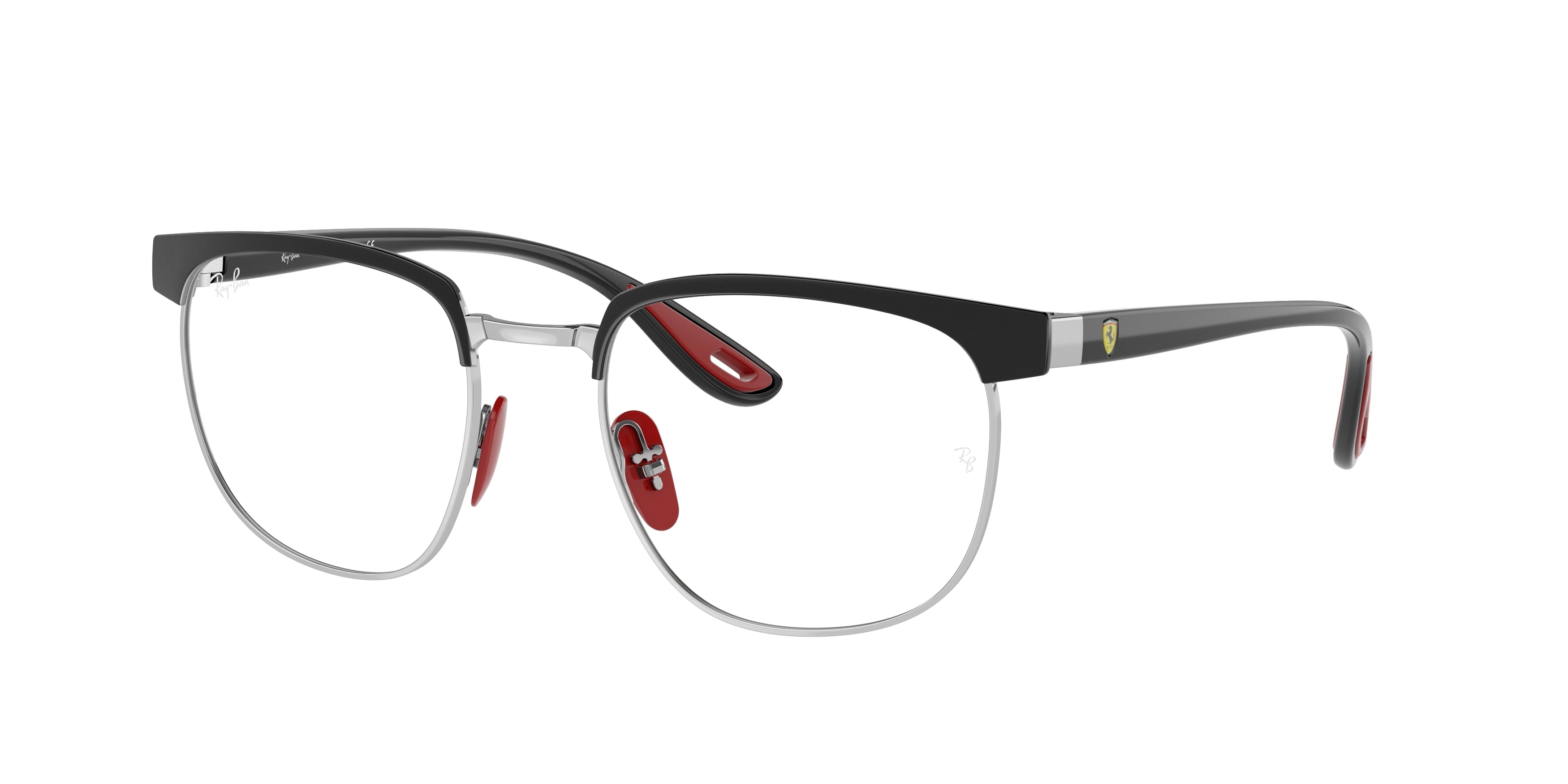 Ray-Ban Optical RX3698VM Square Eyeglasses  F060-Black On Silver 53-145-20 - Color Map Black