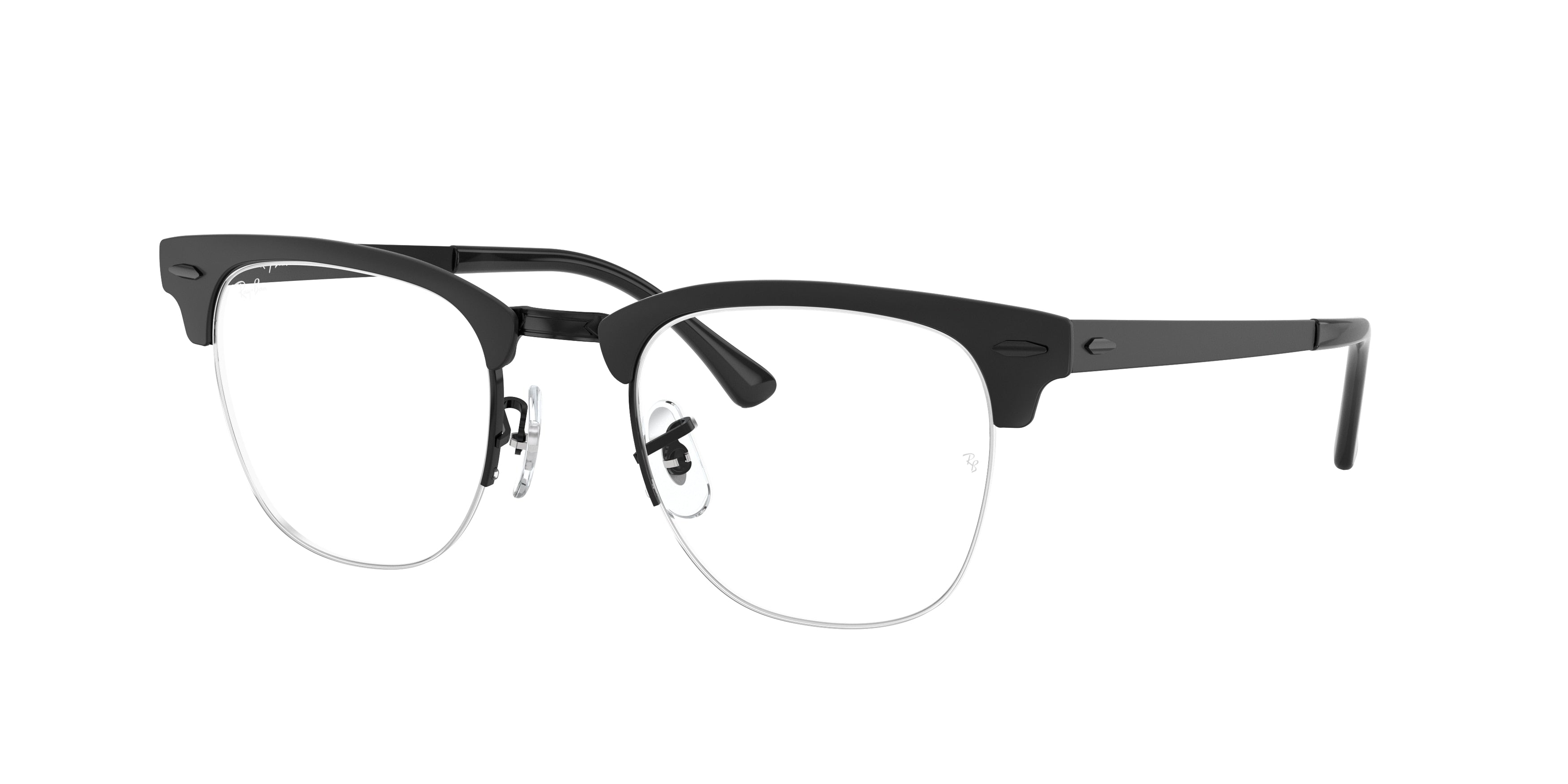 Ray-Ban Optical CLUBMASTER METAL RX3716VM Square Eyeglasses  2904-Black 50-145-22 - Color Map Black
