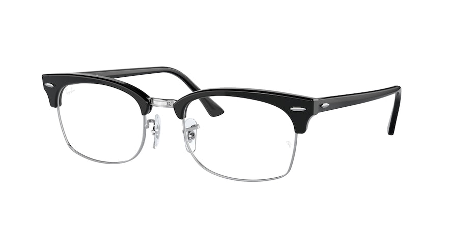 Ray-Ban Optical CLUBMASTER SQUARE RX3916VF Rectangle Eyeglasses  2000-SHINY BLACK 55-21-145 - Color Map black