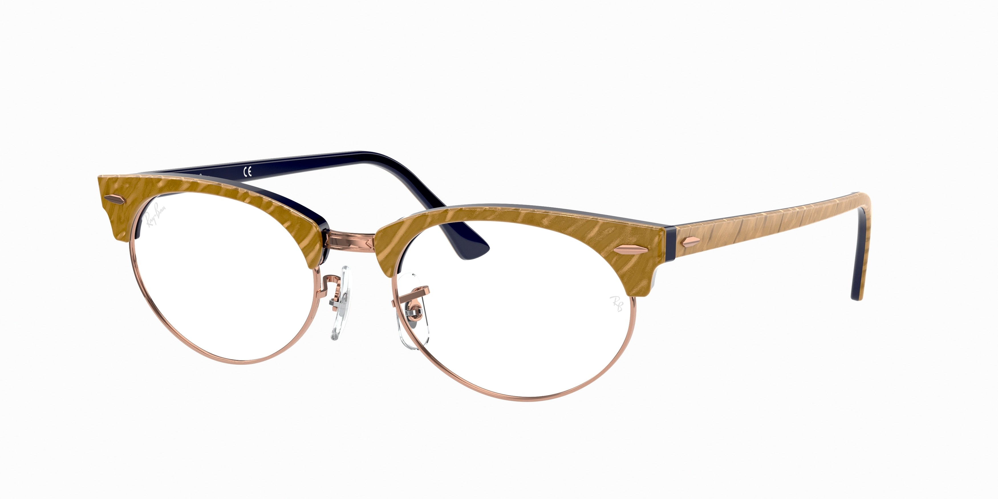 Ray-Ban Optical CLUBMASTER OVAL RX3946V Oval Eyeglasses  8051-Beige 52-145-19 - Color Map Beige