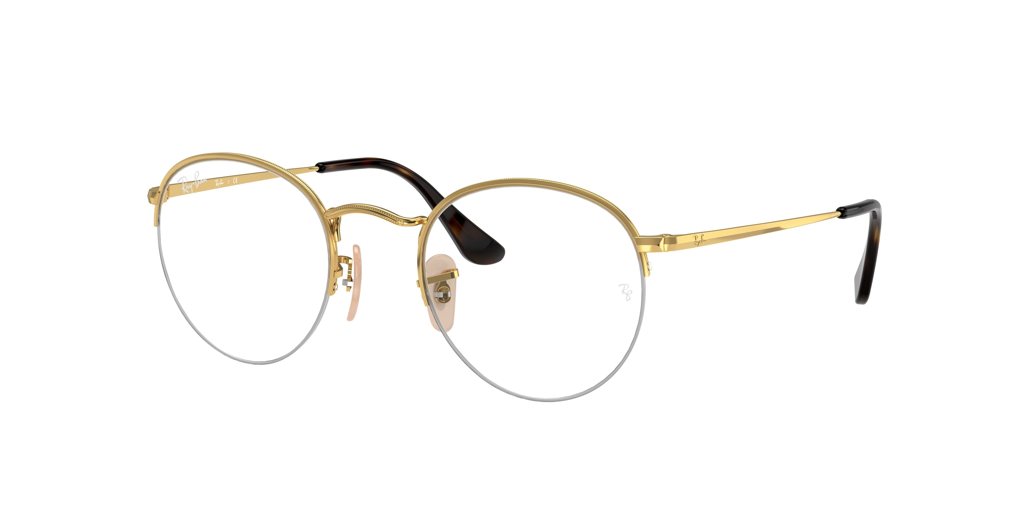 Ray-Ban Optical ROUND GAZE RX3947V Round Eyeglasses  2500-Gold 51-145-22 - Color Map Gold