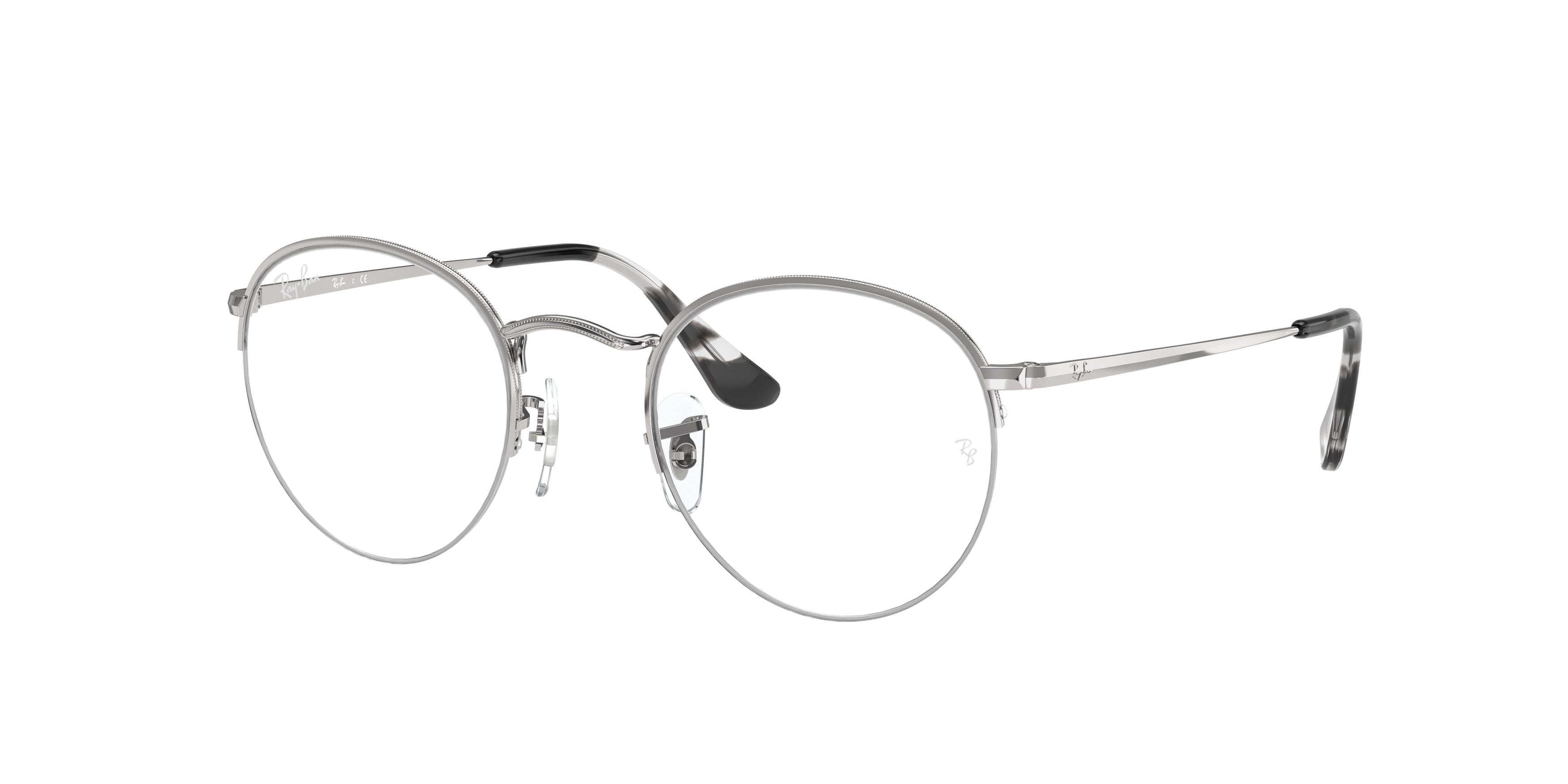 Ray-Ban Optical ROUND GAZE RX3947V Round Eyeglasses  2501-Silver 51-145-22 - Color Map Silver