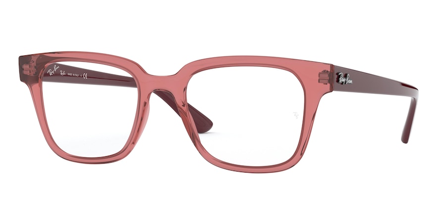 Ray-Ban Optical RX4323VF Square Eyeglasses  5942-TRANSPARENT LIGHT RED 51-20-150 - Color Map red