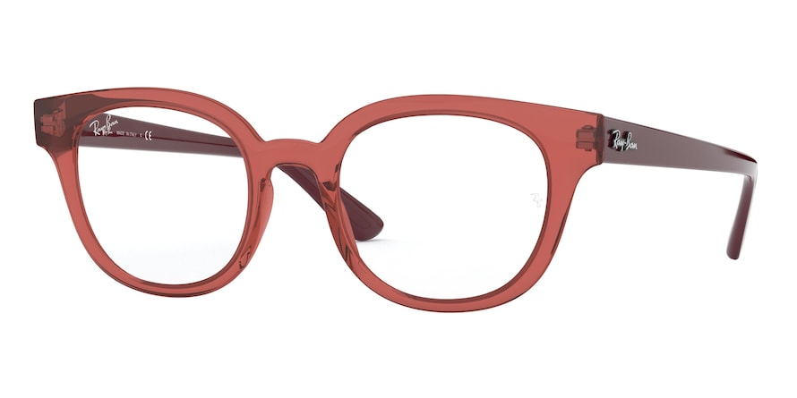 Ray-Ban Optical RX4324V Square Eyeglasses  5942-TRANSPARENT LIGHT RED 50-21-150 - Color Map red