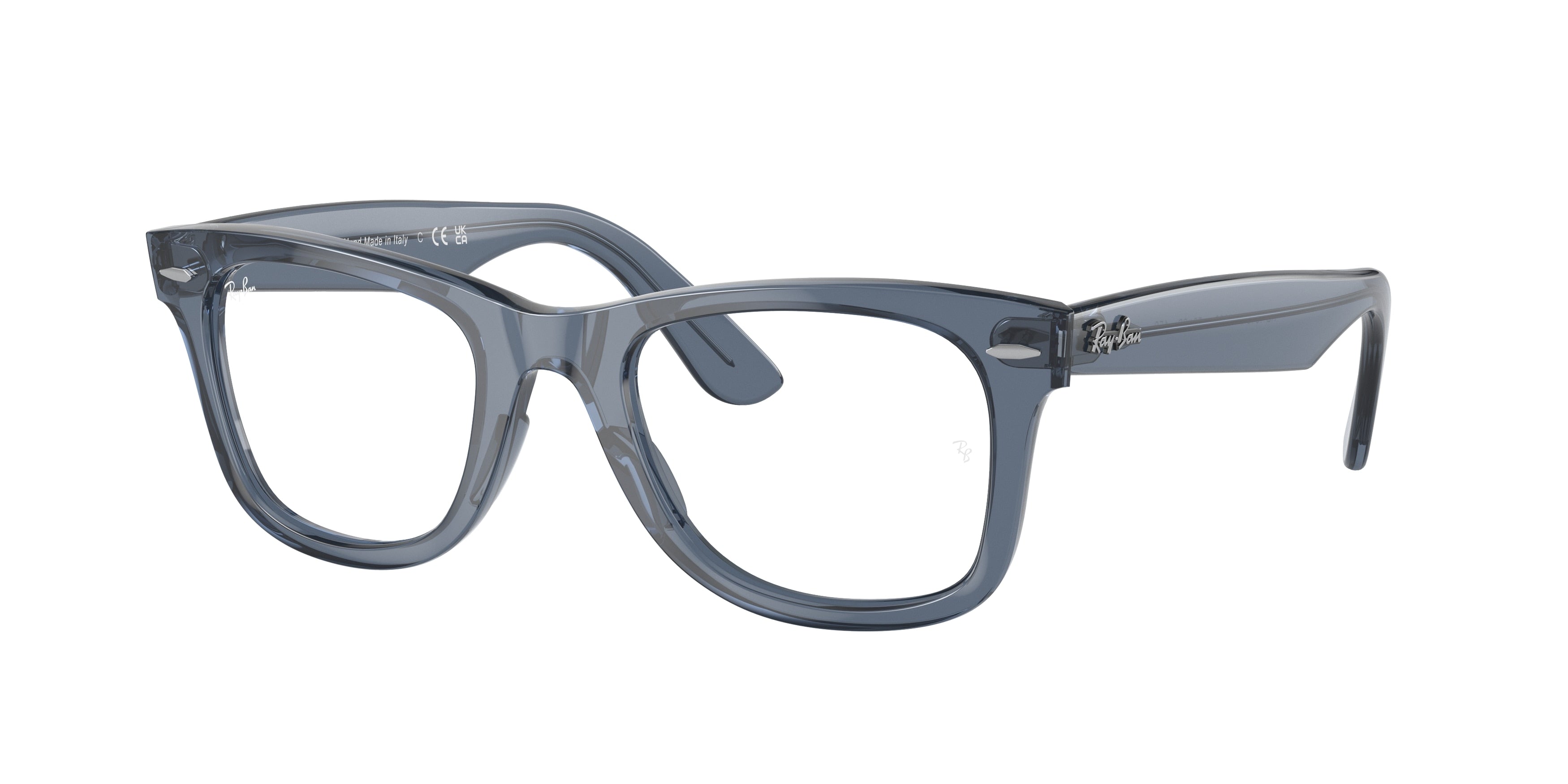 Ray-Ban Optical WAYFARER EASE RX4340V Square Eyeglasses  8223-Transparent Dark Blue 50-150-22 - Color Map Blue