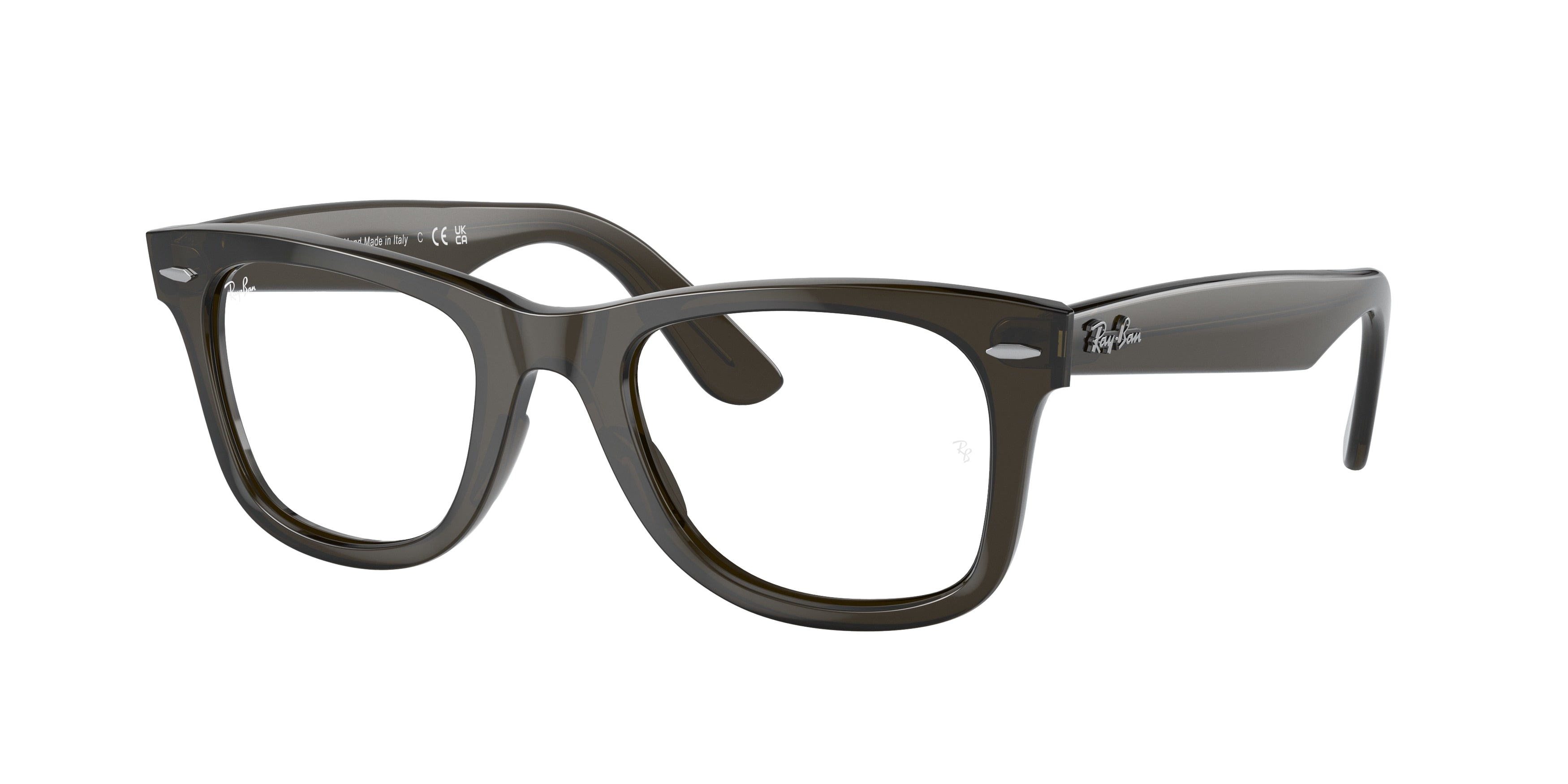 Ray-Ban Optical WAYFARER EASE RX4340V Square Eyeglasses  8224-Transparent Olive Green 50-150-22 - Color Map Green