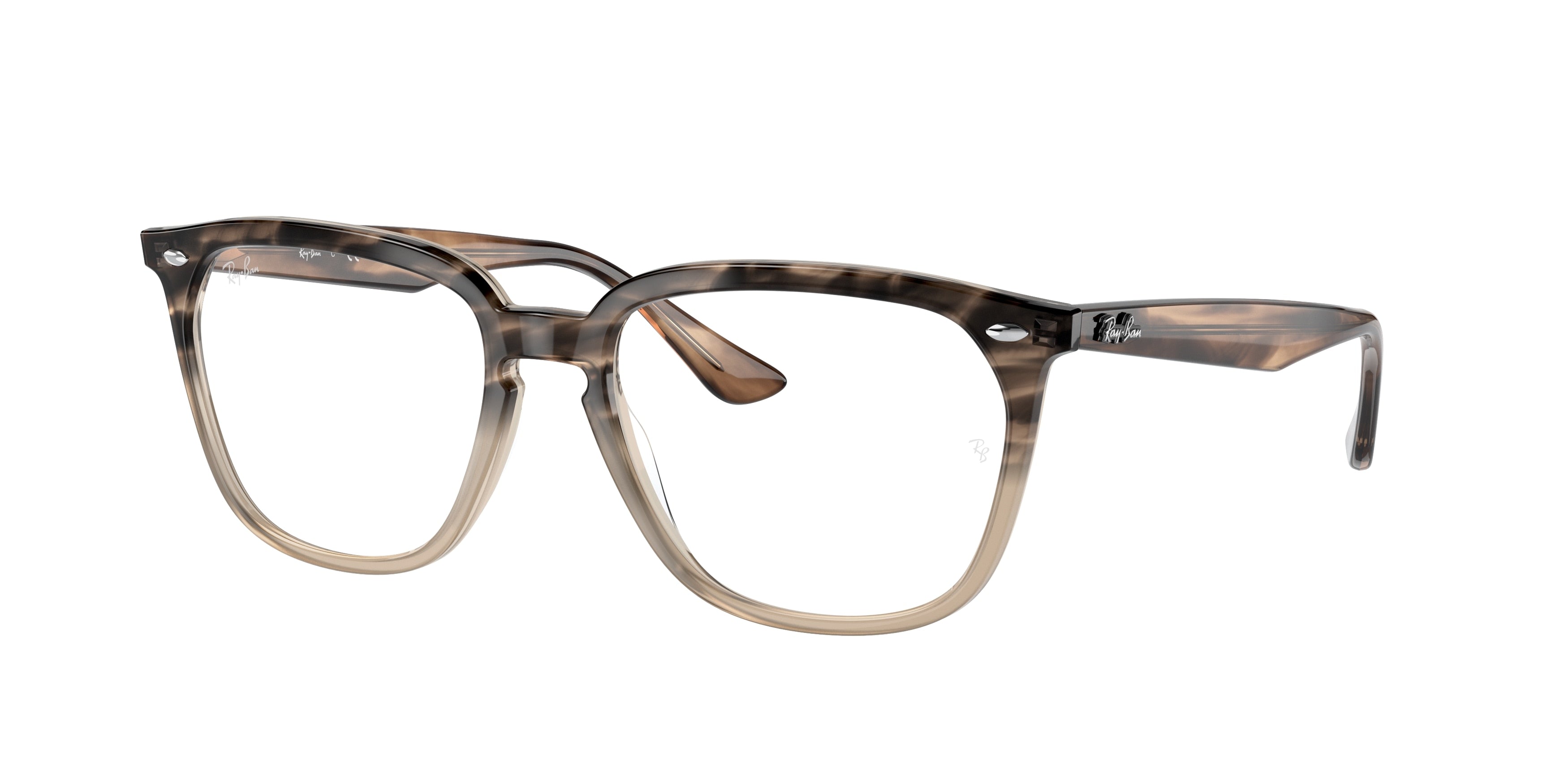 Ray-Ban Optical RX4362V Square Eyeglasses  8107-Brown Havana 53-145-18 - Color Map Brown