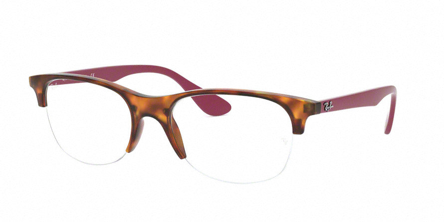 Ray-Ban Optical RX4419V Square Eyeglasses  5889-RUBBER RED HAVANA 54-19-145 - Color Map red