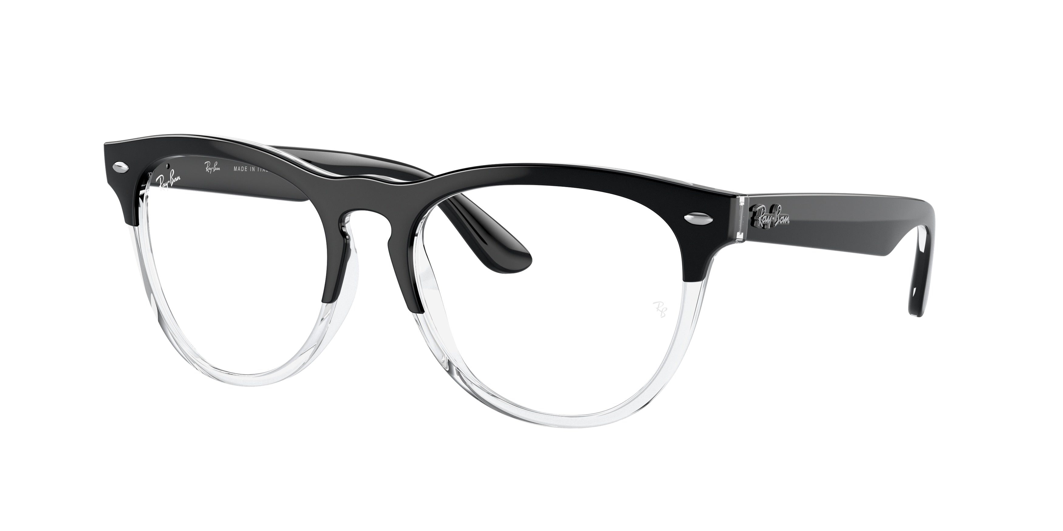 Ray-Ban Optical IRIS RX4471V Square Eyeglasses  8193-Black On Transparent 54-145-18 - Color Map Black