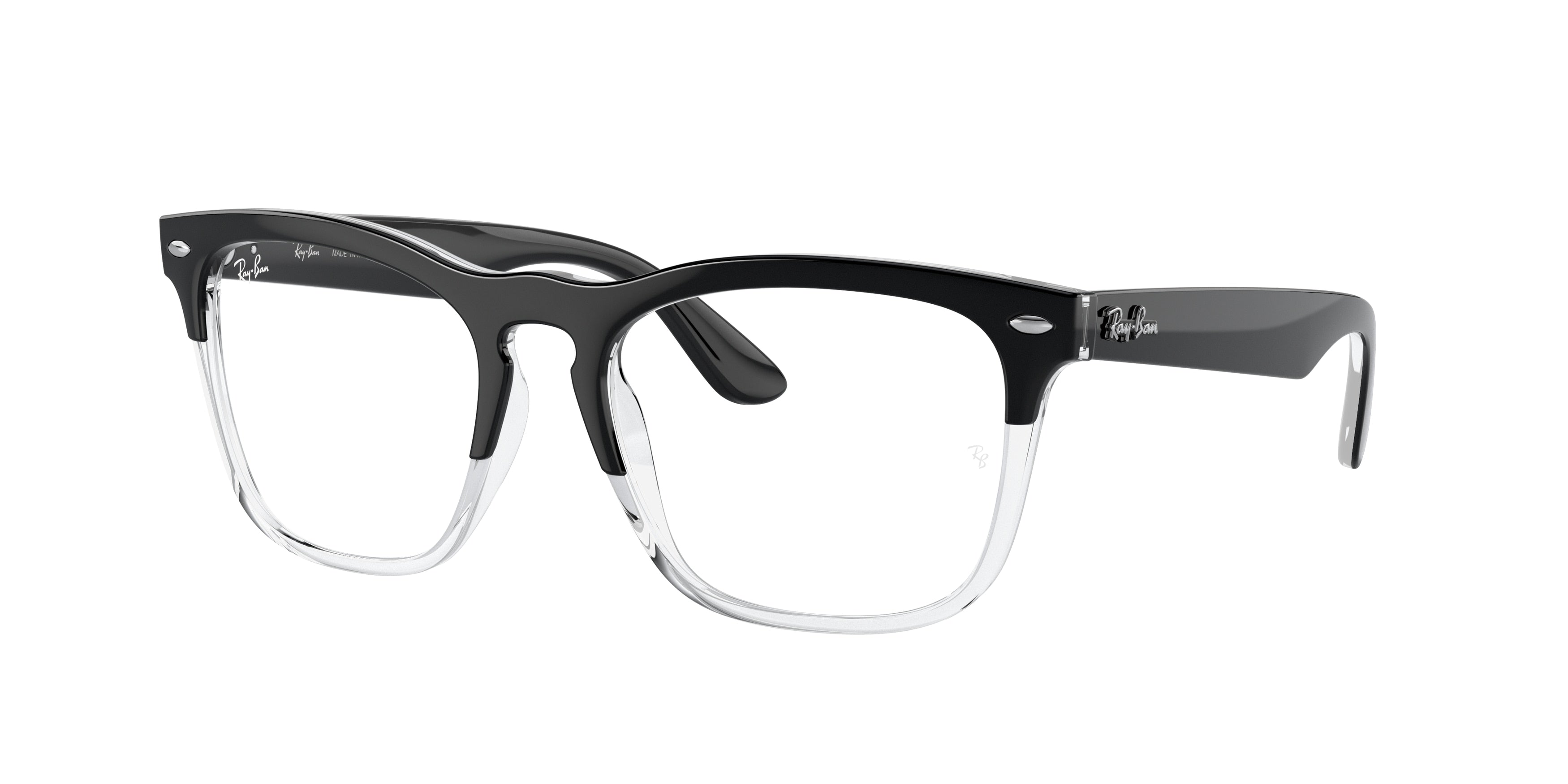 Ray-Ban Optical STEVE RX4487VF Square Eyeglasses  8193-Black On Transparent 54-145-18 - Color Map Black