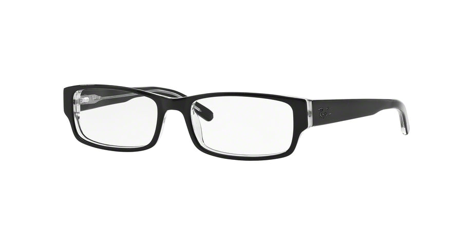 Ray-Ban Optical RX5069 Rectangle Eyeglasses  2034-TOP BLACK ON TRANSPARENT 53-17-140 - Color Map black
