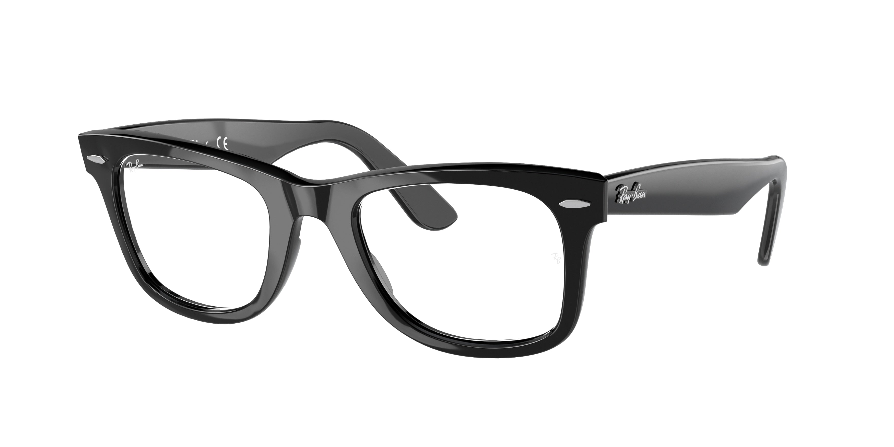 Ray-Ban Optical WAYFARER RX5121F Square Eyeglasses  2000-Black 50-150-22 - Color Map Black