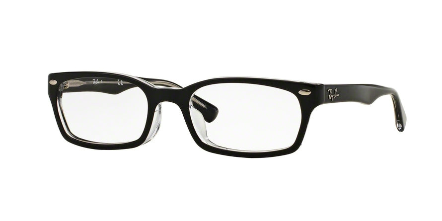 Ray-Ban Optical RX5150F Rectangle Eyeglasses  2034-TOP BLACK ON TRANSPARENT 52-19-135 - Color Map black