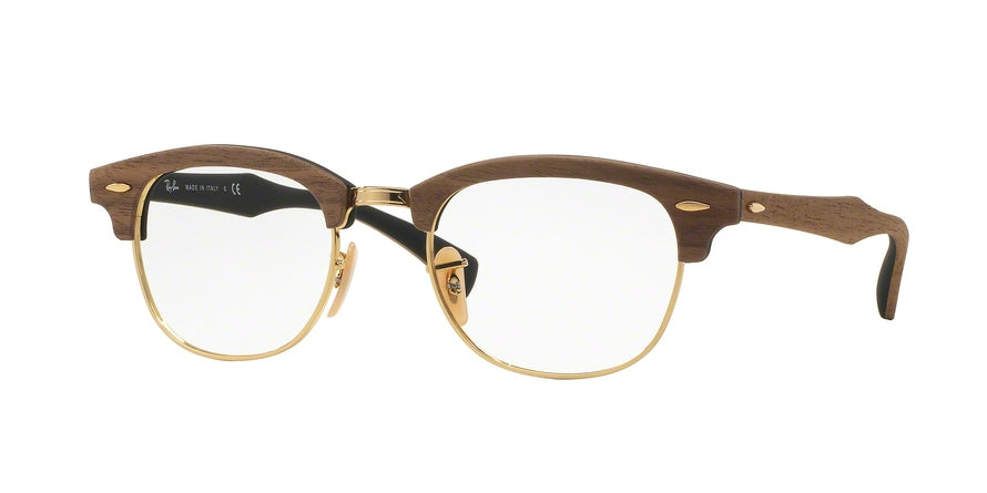 Ray-Ban Optical RX5154M Square Eyeglasses  5560-WALNUT RUBBER BLACK 51-21-145 - Color Map brown