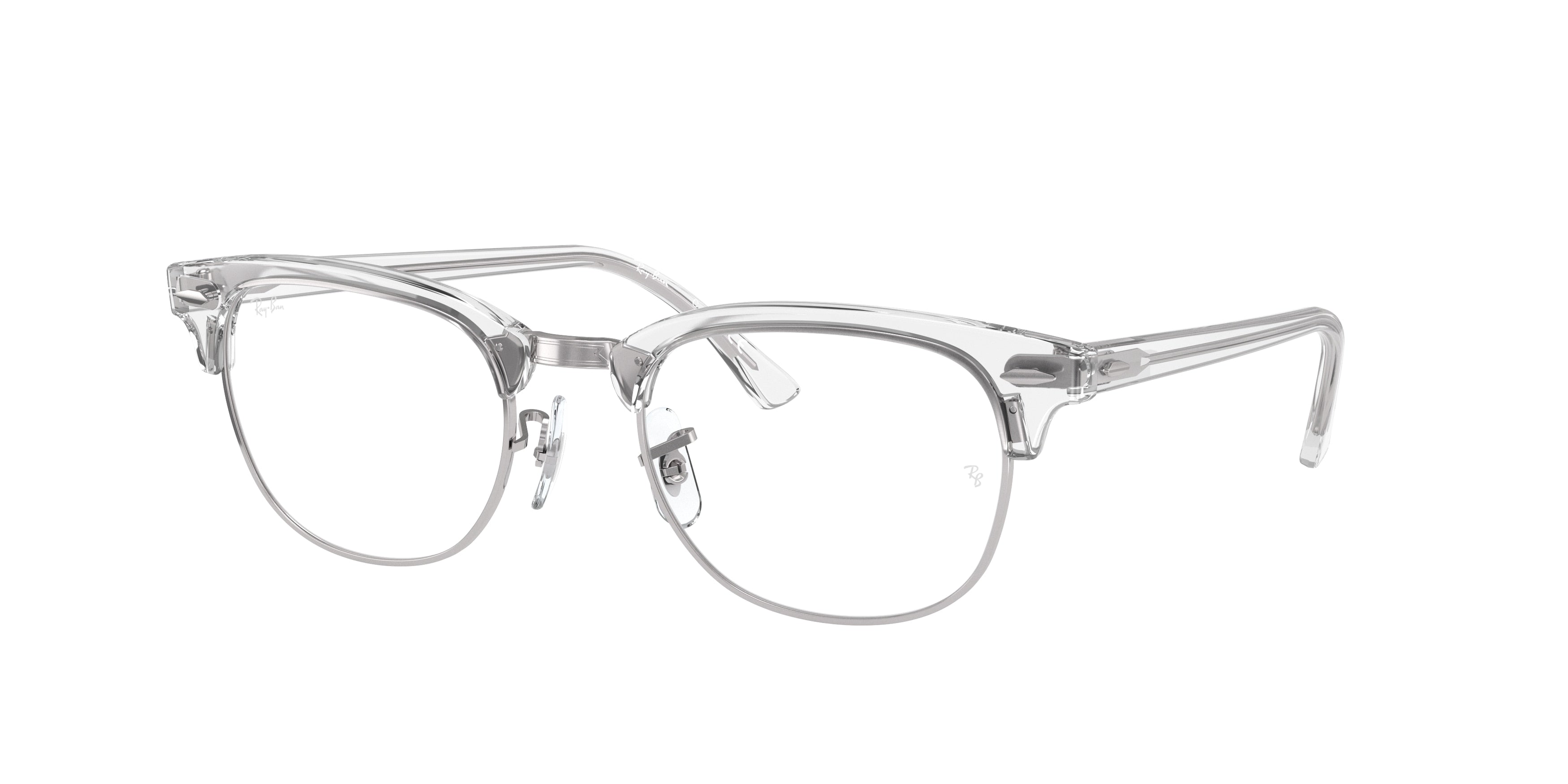 Ray-Ban Optical CLUBMASTER RX5154 Square Eyeglasses  2001-White Transparent 53-150-21 - Color Map White