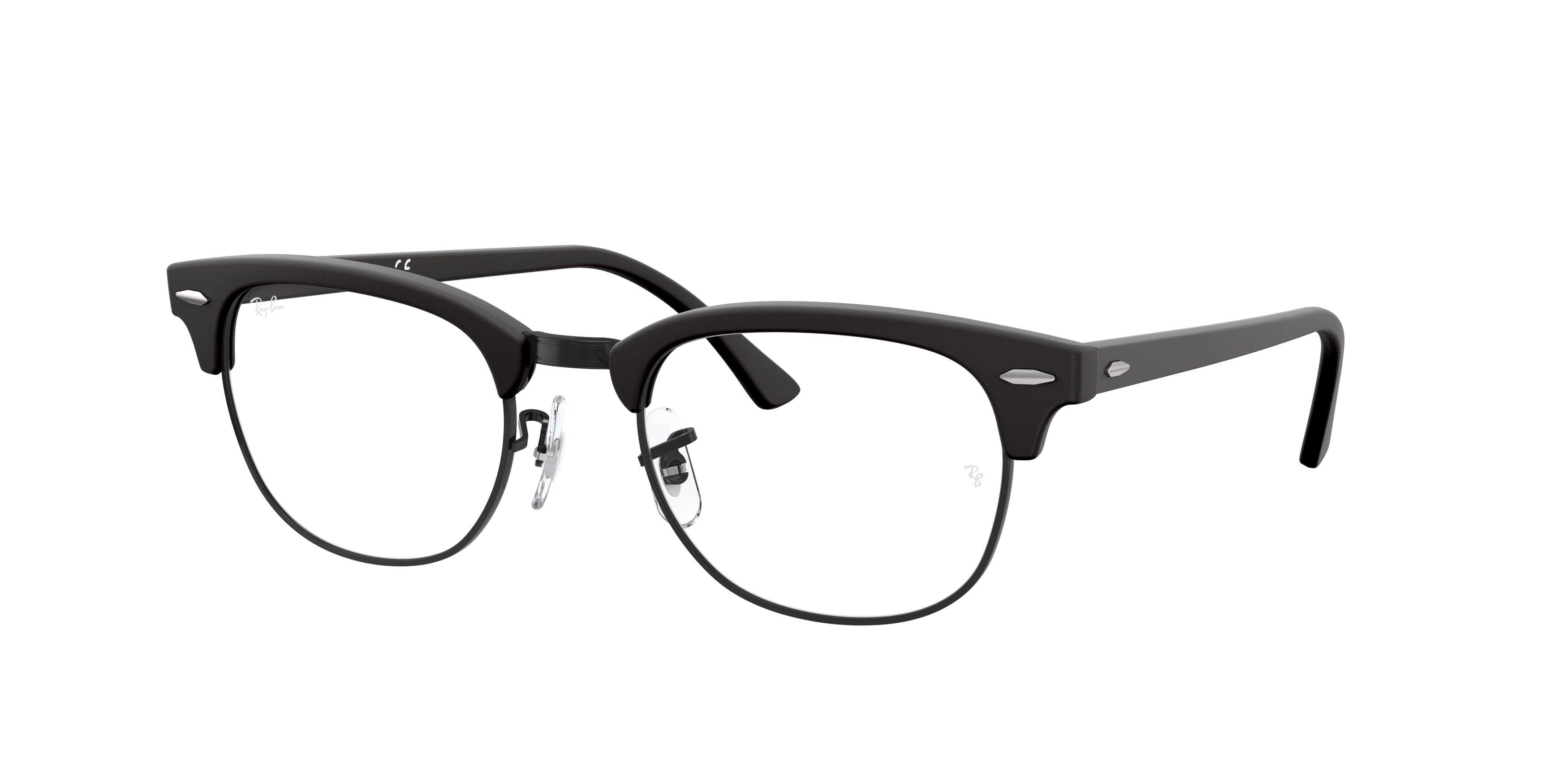 Ray-Ban Optical CLUBMASTER RX5154 Square Eyeglasses  2077-Black 53-150-21 - Color Map Black
