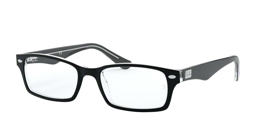 Ray-Ban Optical RX5206F Rectangle Eyeglasses  2034-TOP BLACK ON TRANSPARENT 54-18-145 - Color Map black