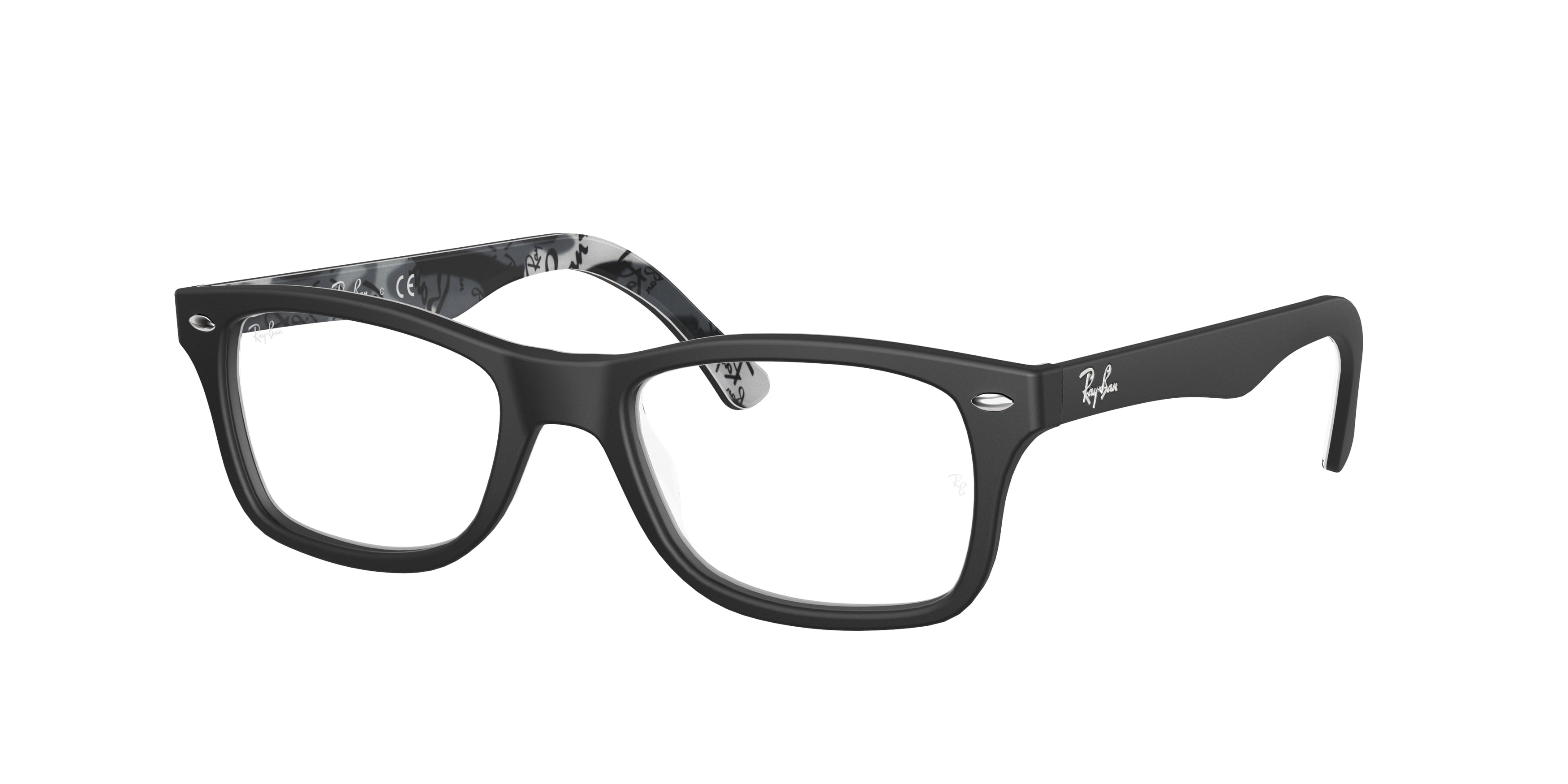 Ray-Ban Optical RX5228F Square Eyeglasses  5405-Black 53-140-17 - Color Map Black