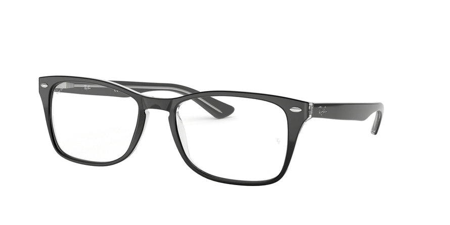Ray-Ban Optical RX5228M Square Eyeglasses  2034-BLACK ON TRANSPARENT 56-17-145 - Color Map black