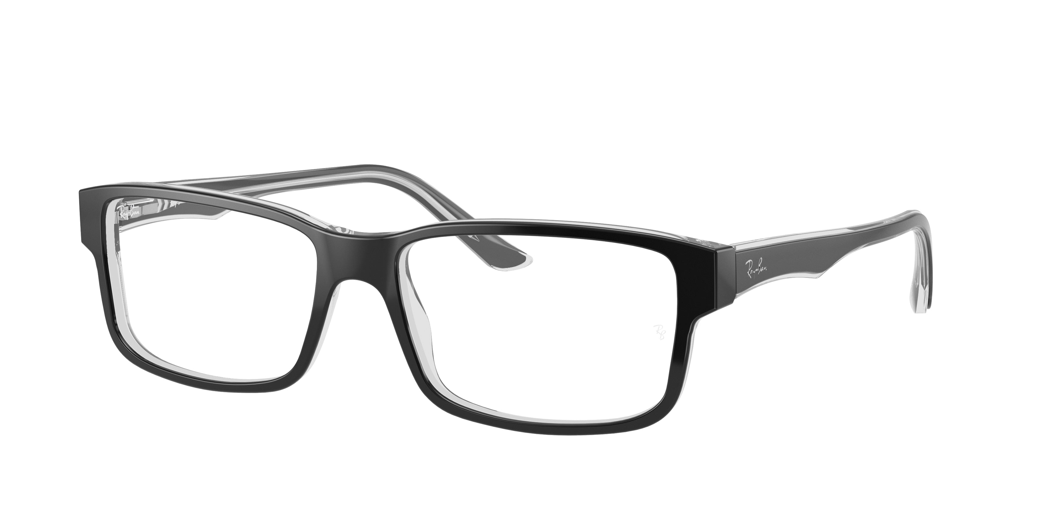 Ray-Ban Optical RX5245 Square Eyeglasses  2034-Black On Transparent 54-145-17 - Color Map Black