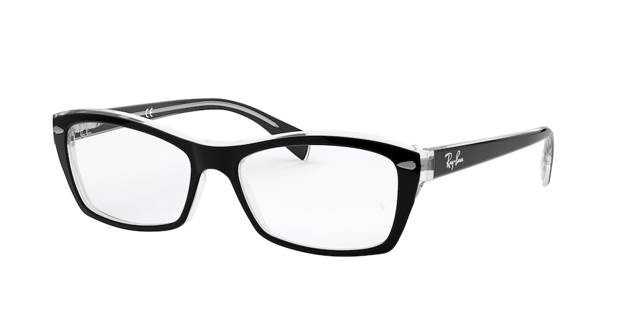 Ray-Ban Optical null RX5255 Butterfly Eyeglasses  2034-TOP BLACK ON TRANSPARENT 53-16-135 - Color Map black